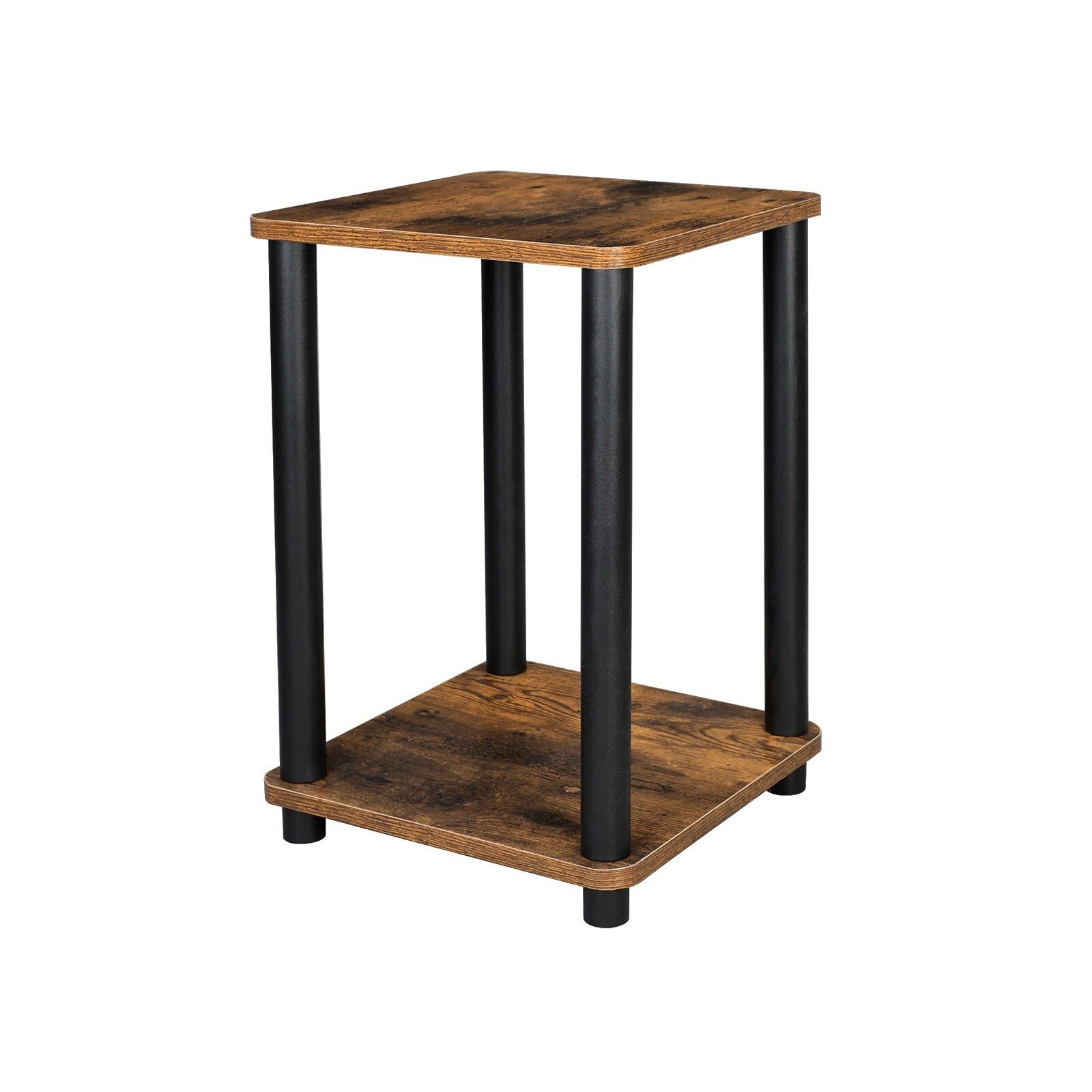 Table d'appoint vintage marron-noir, 34 x 34 x 50 cm