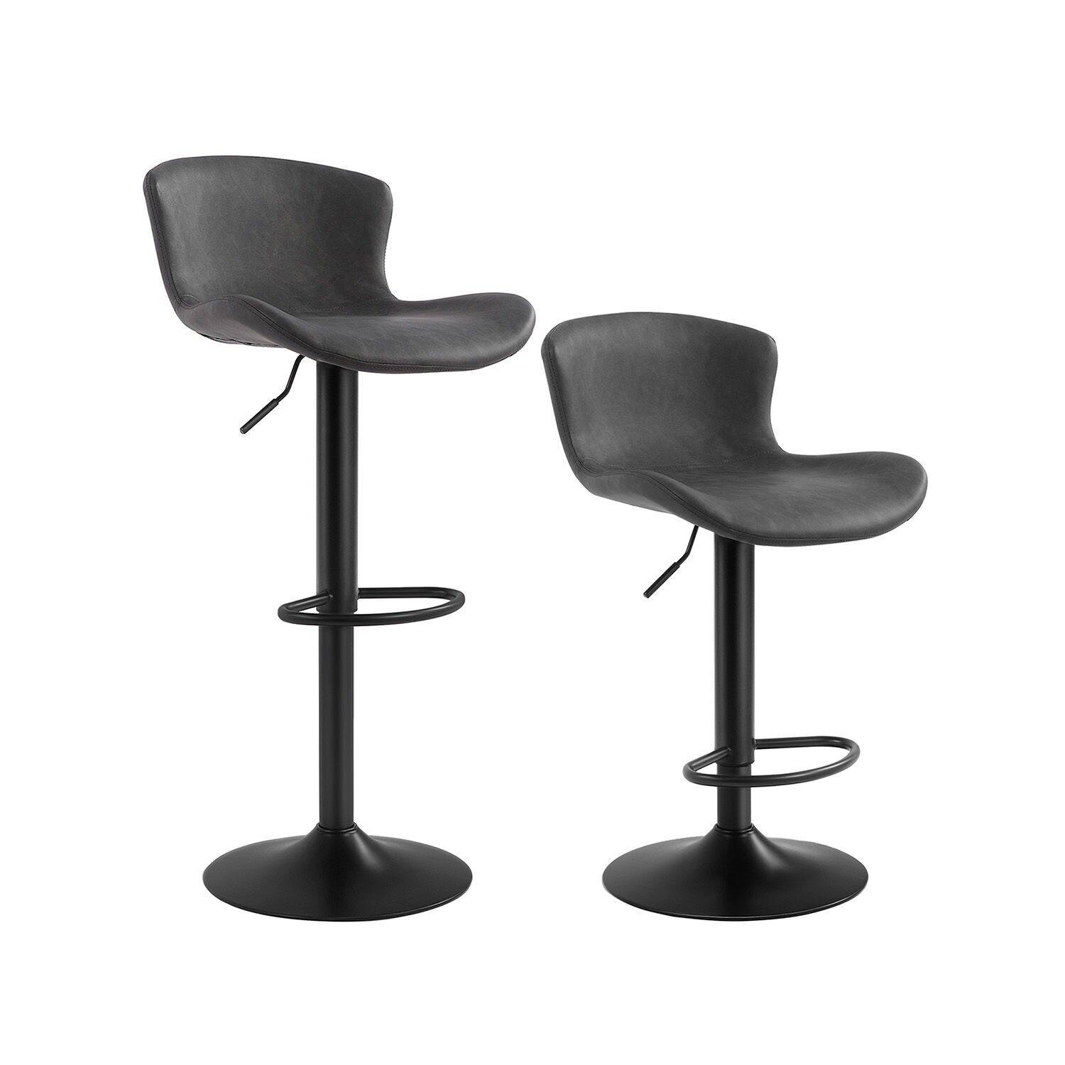 Taburete de bar negro, 45x50.5 x (82-102) cm (L x W x H) Seat height: 60.5-80.5 cm Ancho del asiento: 45 cm Profundidad del asiento: 38 cm Dimensiones del respaldo: 41 x 25 cm (L x An) Diámetro del pie: 38. 5 cm