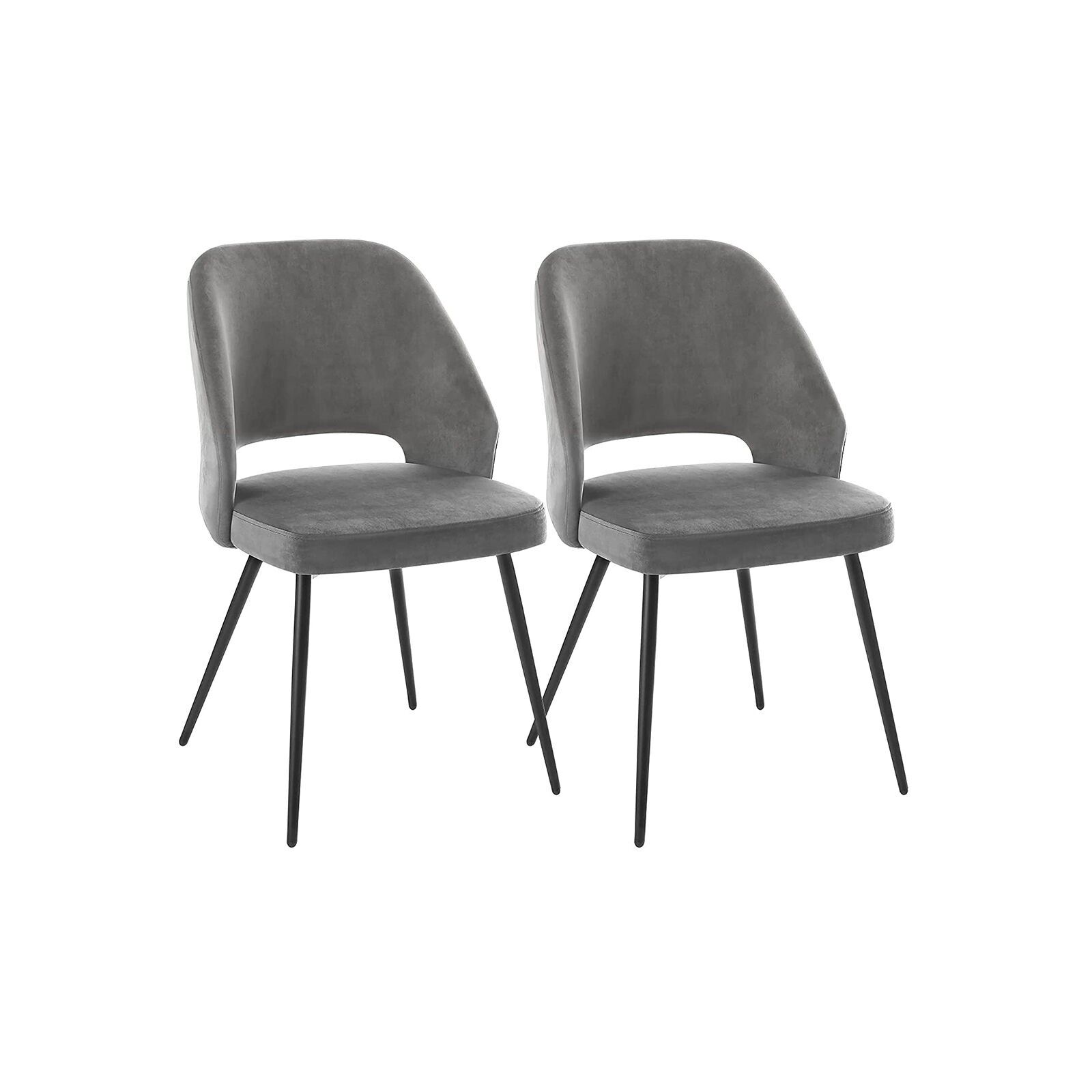 Dining room chairs set of 2 grey, 47 x 58 x 83.5 cm (L x W x H) - Seat height: 47.5 cm - Seat width: 46 cm - Seat depth: 49 cm - Backrest height: 40 cm