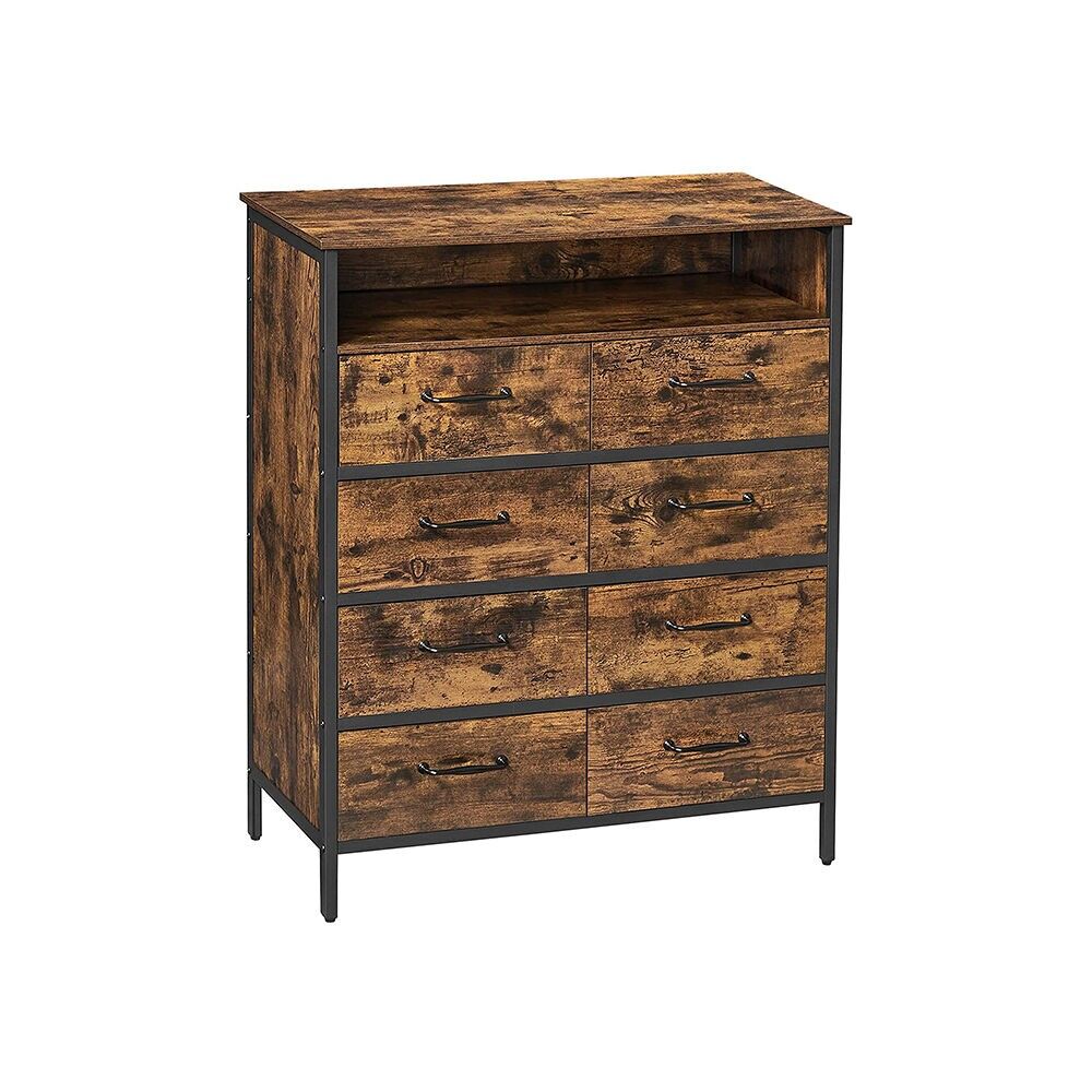 Kommode mit braunen und schwarzen Vintage-Schubladen, 87.5 x 40 x 106 cm