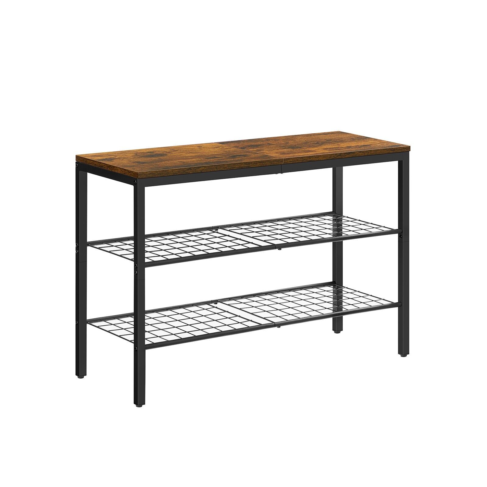 Schuhregal mit 3 Böden, 80 x 30 x 55 cm (L x B x H) - Abstand zwischen den Böden: 18 cm