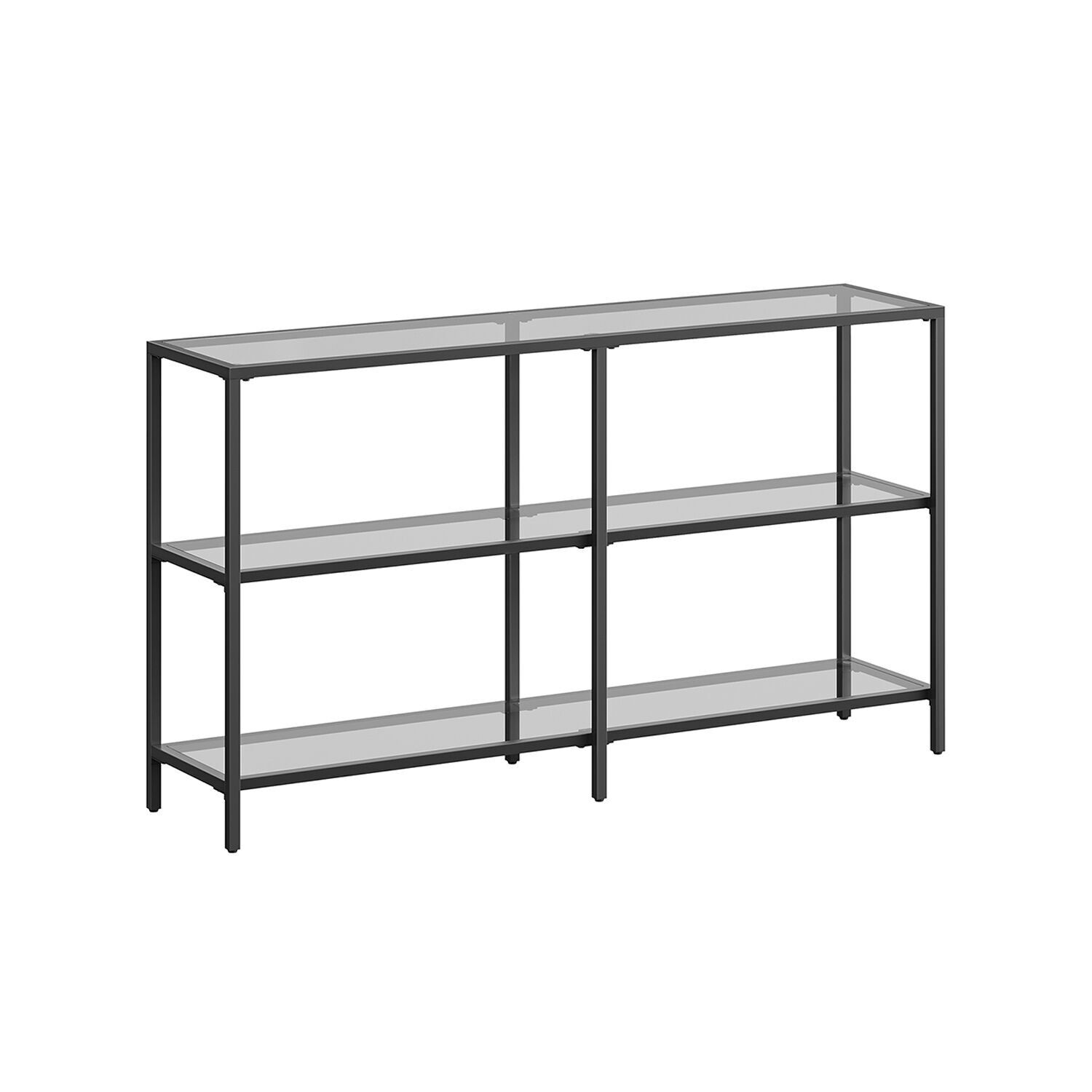 Konsolentisch mit 3 Ablagen aus gehärtetem Glas, 130 x 30 x 73 cm