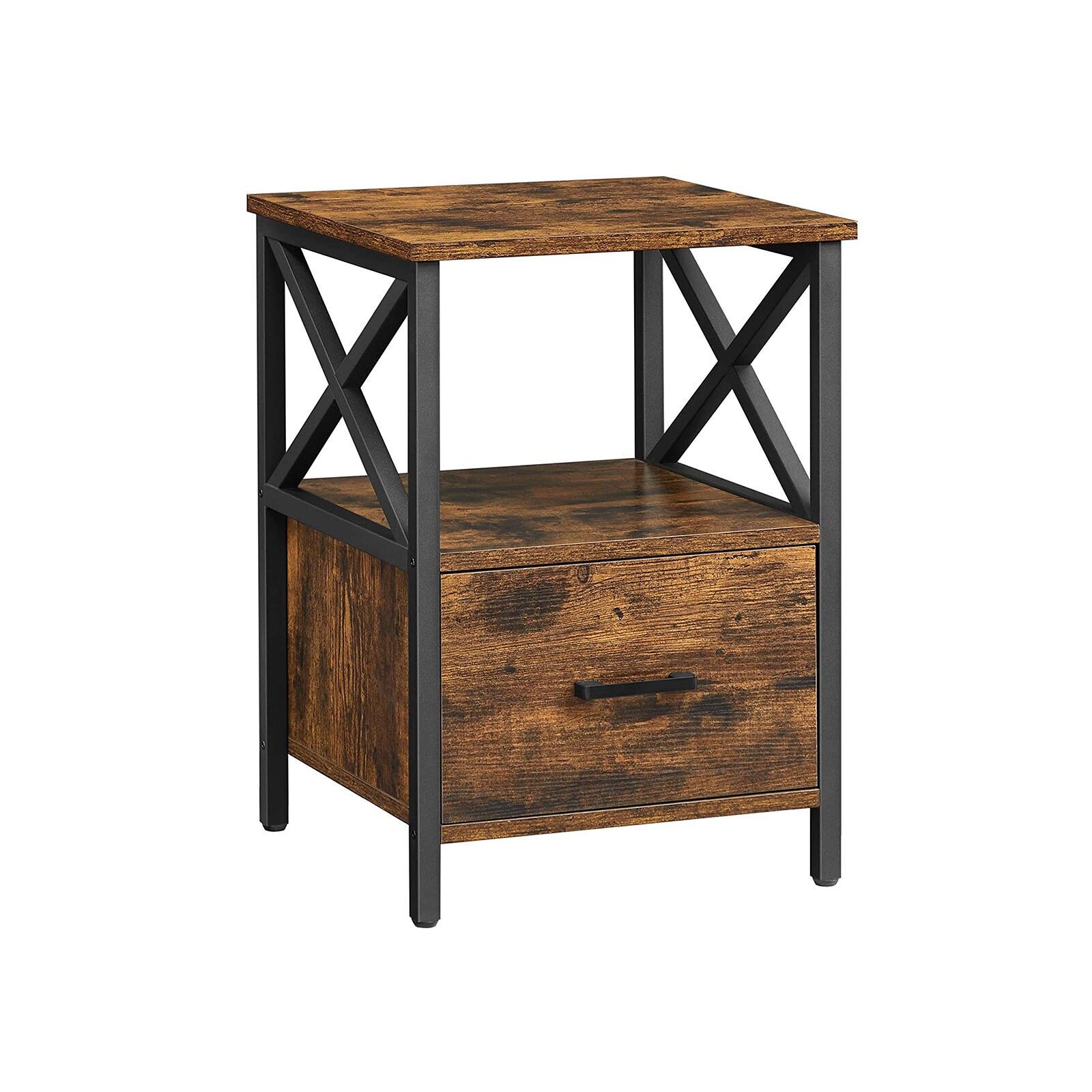 Industrial-style bedside table for the bedroom, 40 x 40 x 55 cm