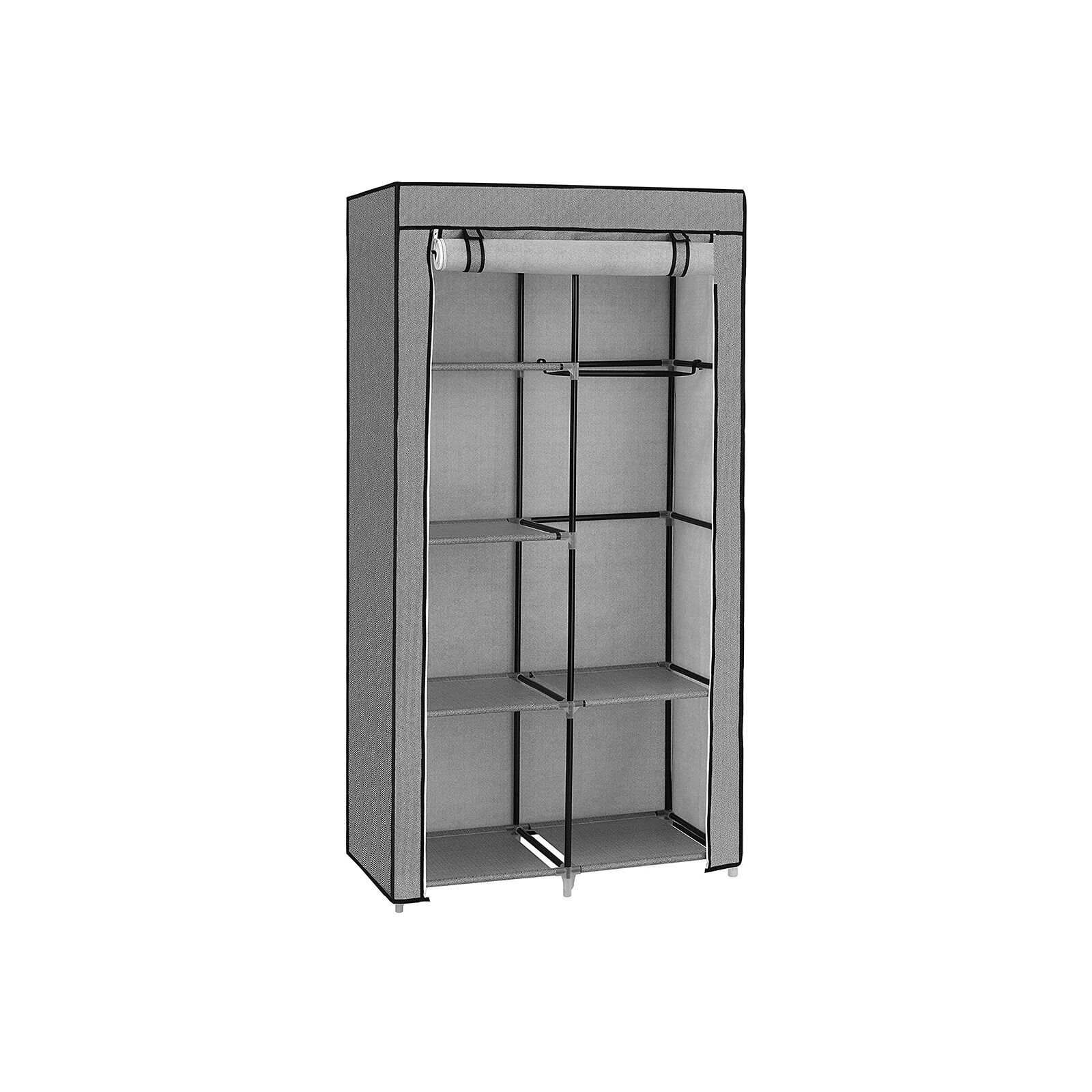 Stoffschrank Metallrohre grau, 88 x 45 x 168 cm