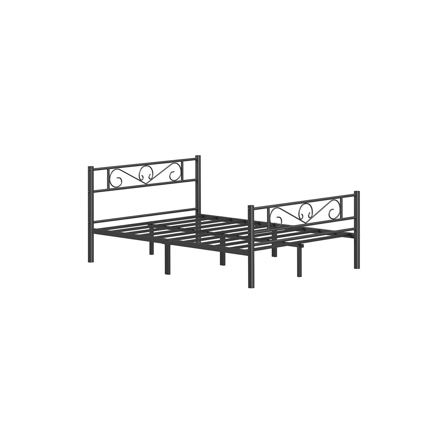 Lit 140 x 200 cm en métal noir encre