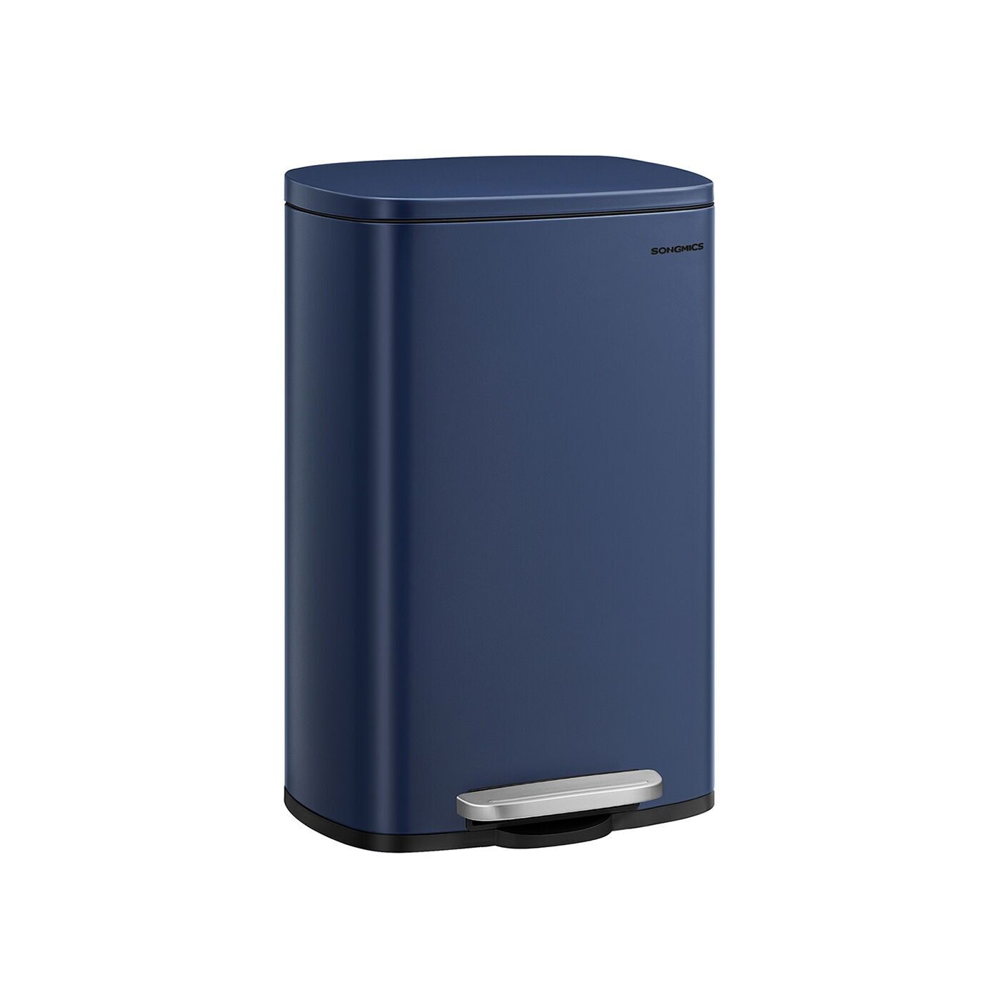 Küchenabfalleimer, Fußpedal, stahlblau, 42.5&nbsp;x&nbsp;31.8 x 65.7 cm (L x B x H) Gesamthöhe (mit geöffnetem Deckel): 93.4 cm. Innenmaße des Eimers: 41 x 25.2 x 58.5 cm (L x B x H) Maße des Fußpedals: 19.5 x 5.8 cm