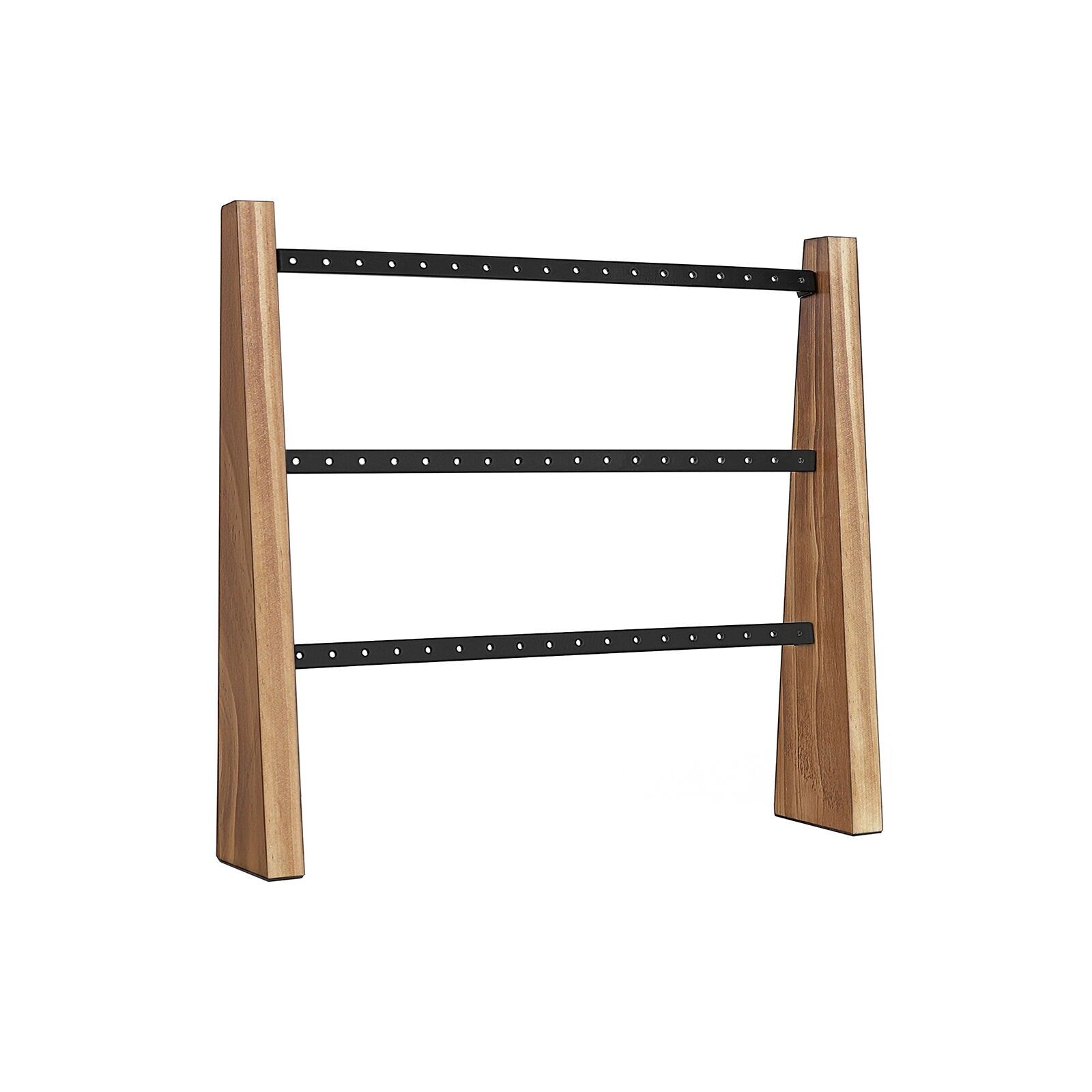 Expositor de joyas vintage de color marrón y negro, 26.2 x 6 x 27 centímetros