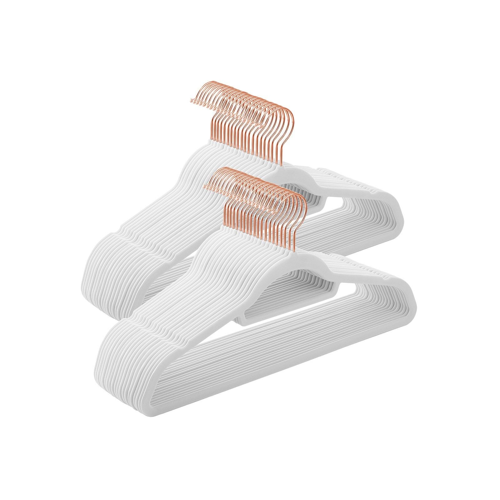 Juego de 50 perchas de terciopelo blanco, 45 x 0.6 x 23. 5 cm