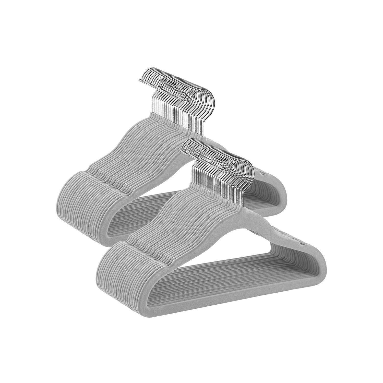 Lot de 50 cintres pour enfants avec crochets rotatifs à 360°, gris tourterelle, 30 x 20.5 cm