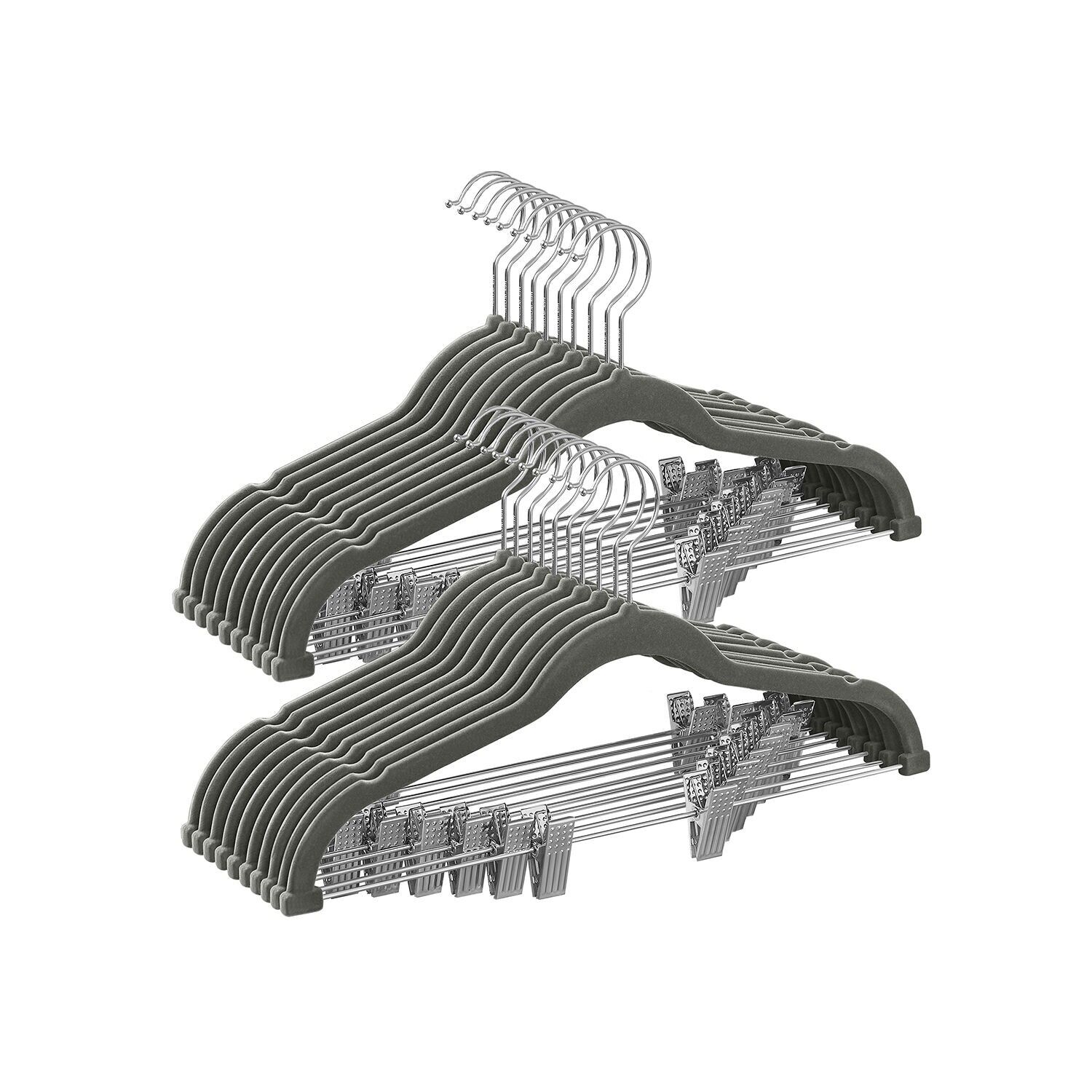 Lot de 20 pendentifs en velours avec réglable gris, 42.5x23.5 cm