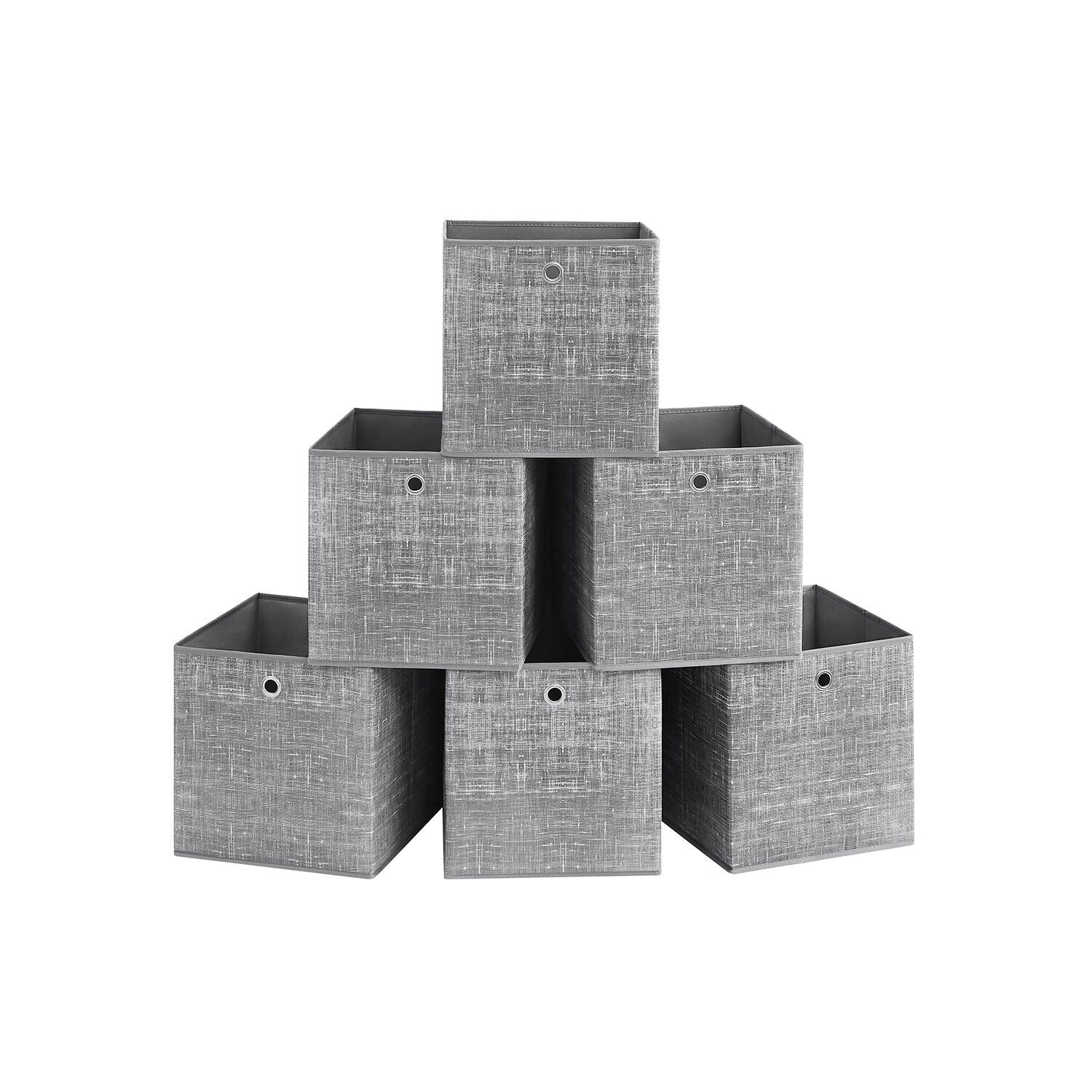 Storage box 33cm set of 6 gray mottled, 33 x 33 x 33 cm
