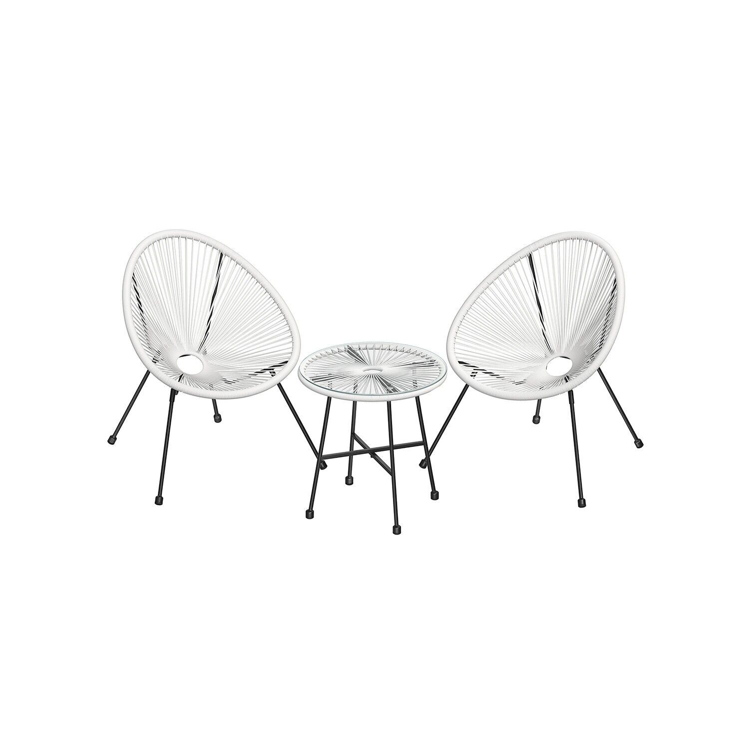 Ensemble de 3 salons de jardin, 50.5 x 52 cm (Ø x H) Dimensions de la chaise : 64 x 65 x 77 cm