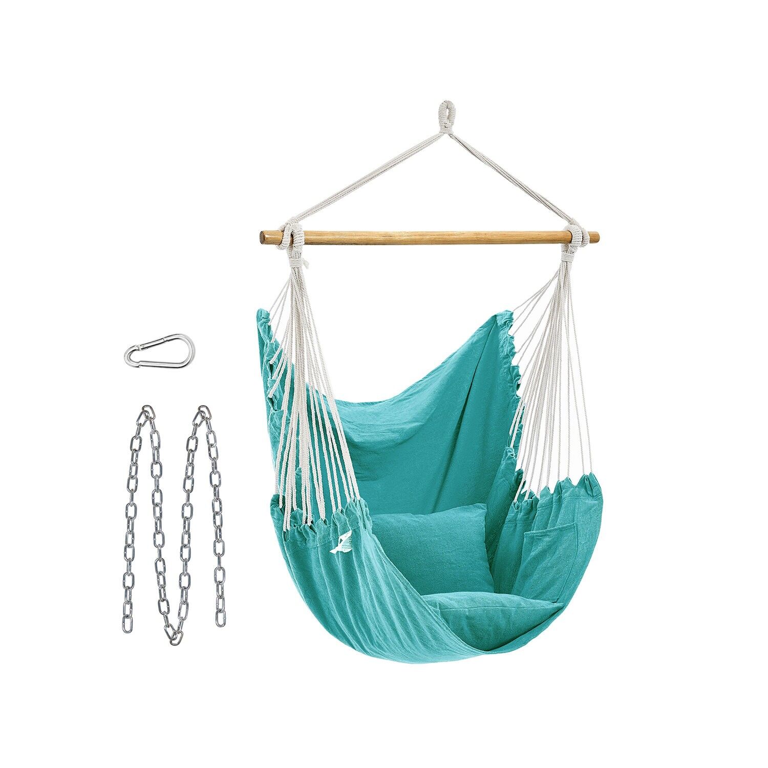 Hanging chairs for indoor and outdoor use, 148 x 125 cm (L x W) Cushion dimensions: 40 x 40 cm
