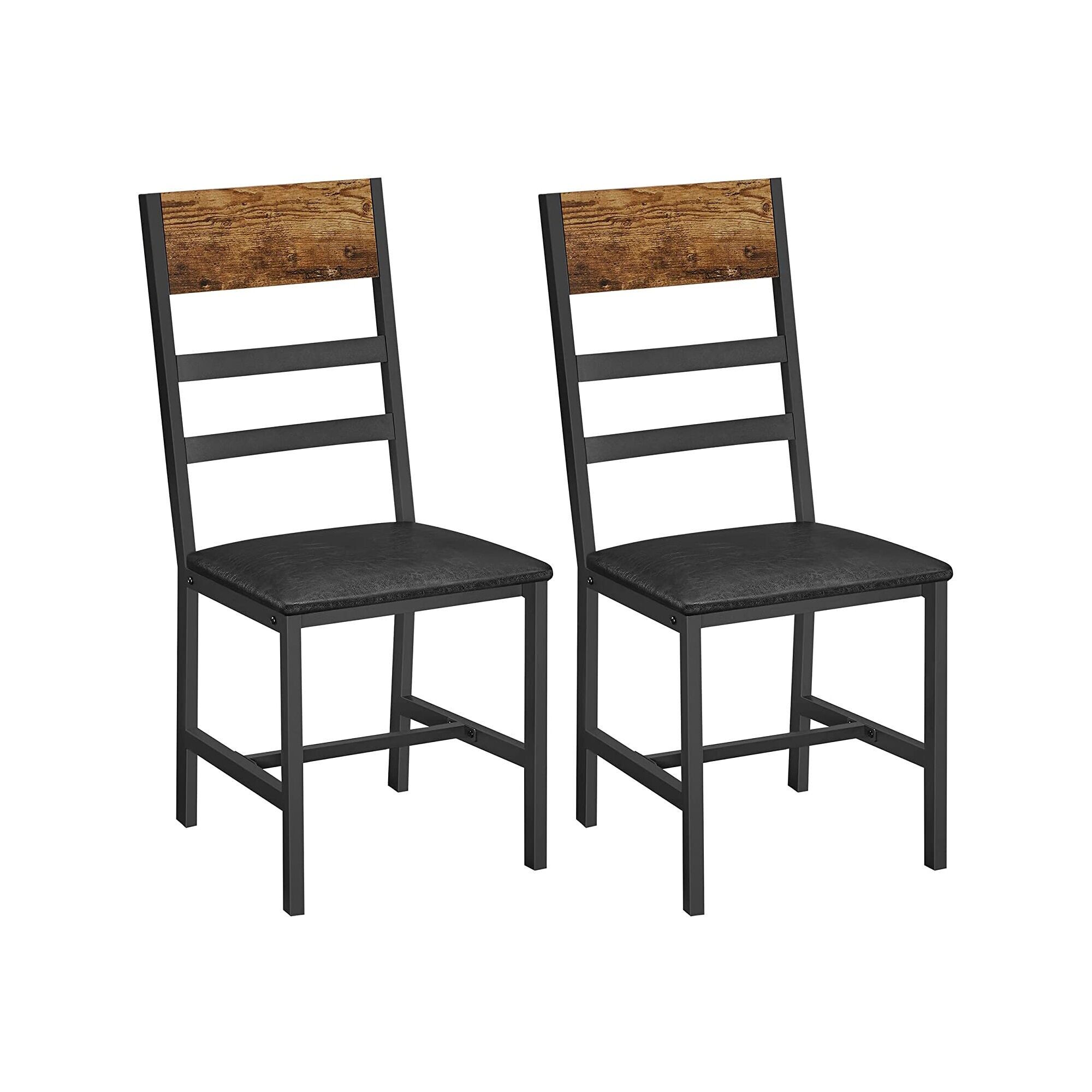 Set of 2 upholstered dining chairs, 43.4 x 43 x 95.5 cm (L x W x H) - Seat: 43.4 x 38.4 cm (L x W) - Seat height: 44 cm