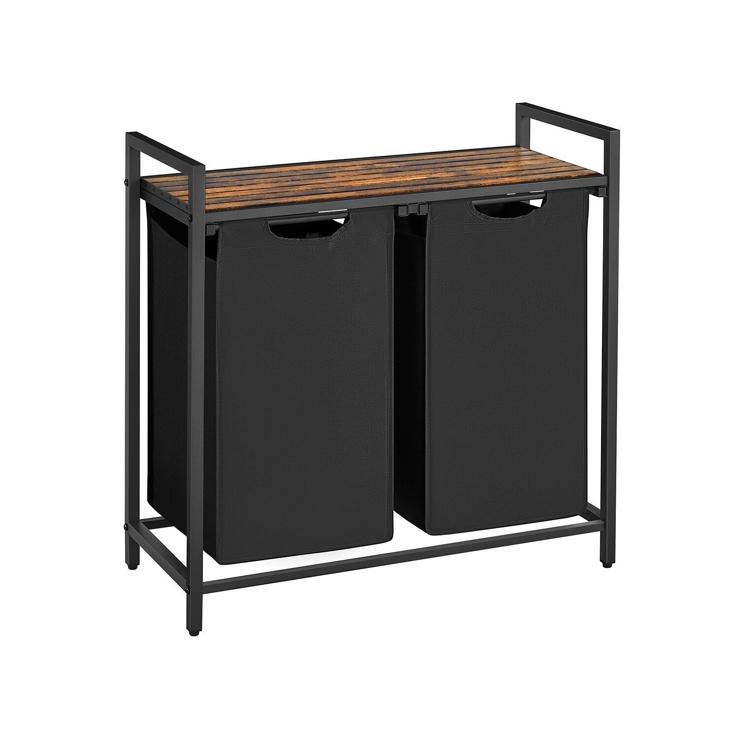 Panier à linge avec sacs à linge coulissants, 2 x 46 litres, 73 x 33 x 72 cm