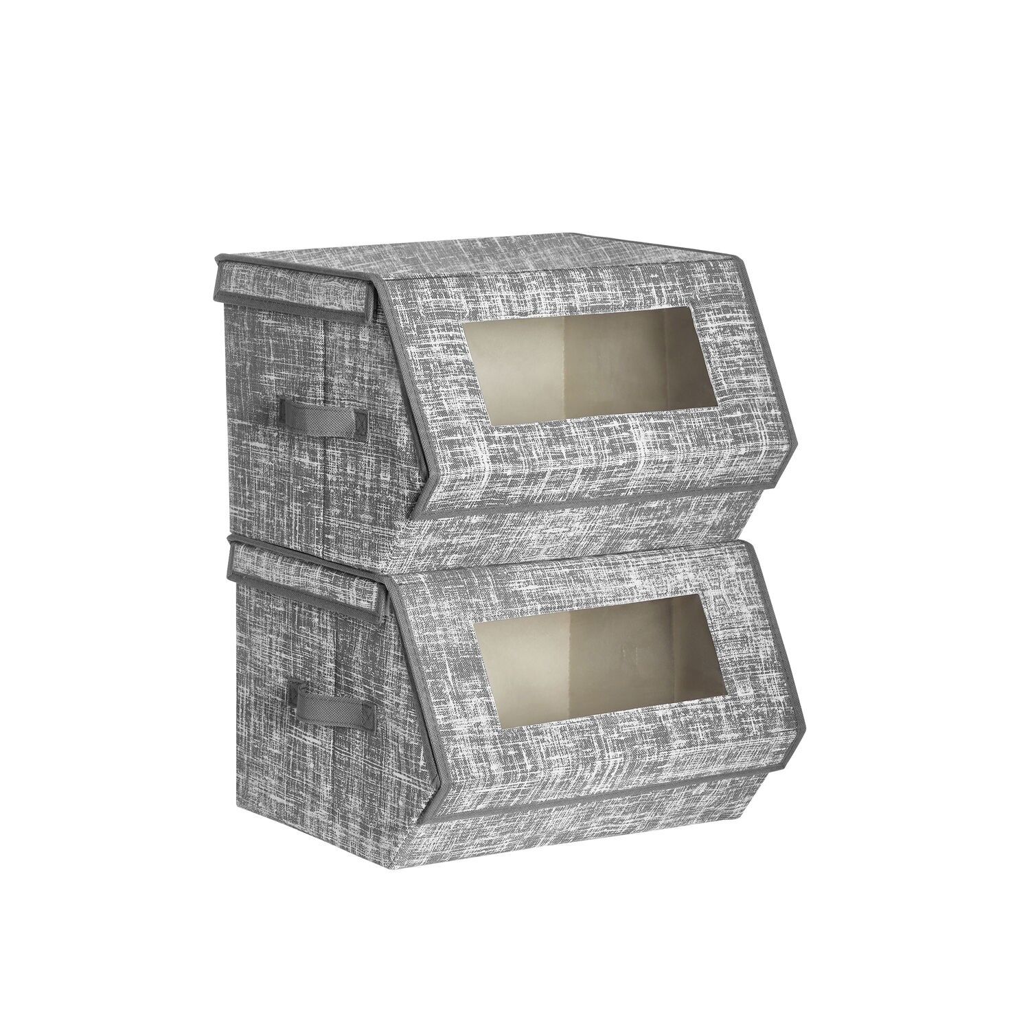 Lot de 2 boîtes de rangement en tissu, 38 x 35 x 25 cm