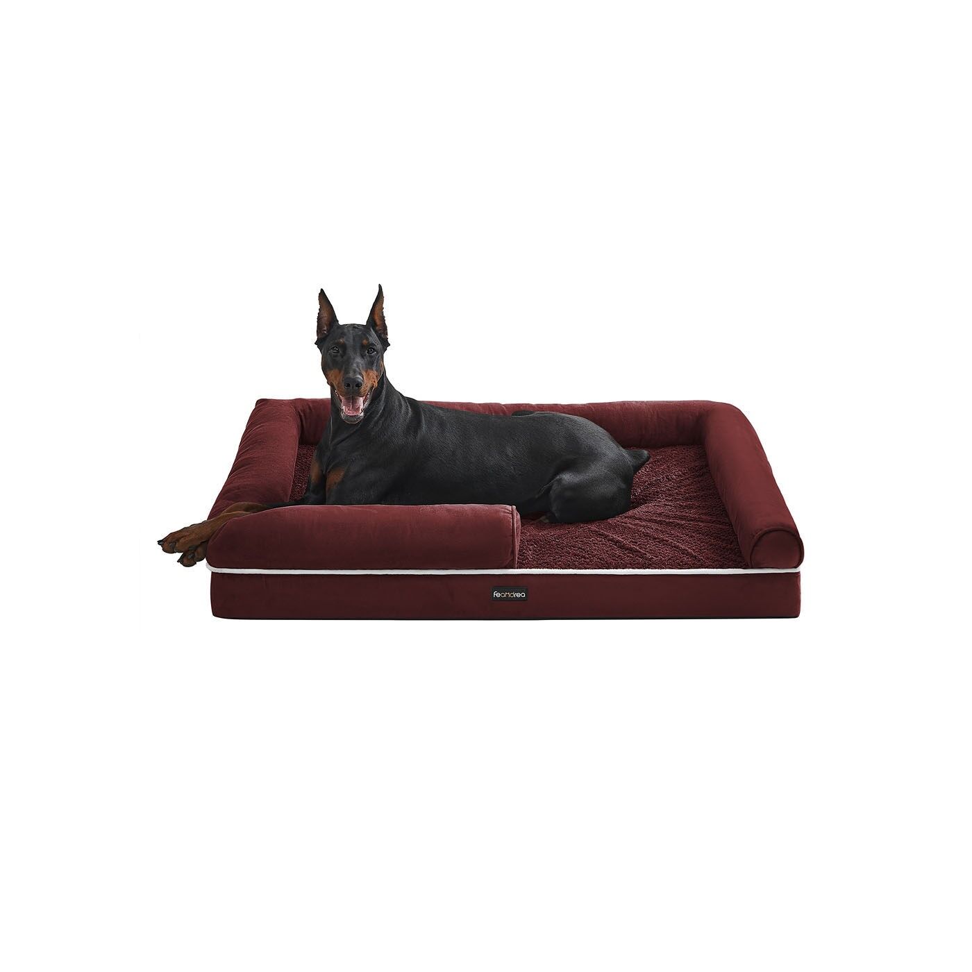 Letto ortopedico per cani con cuscino rimovibile 120 x 85 x 20 cm rosso bacca