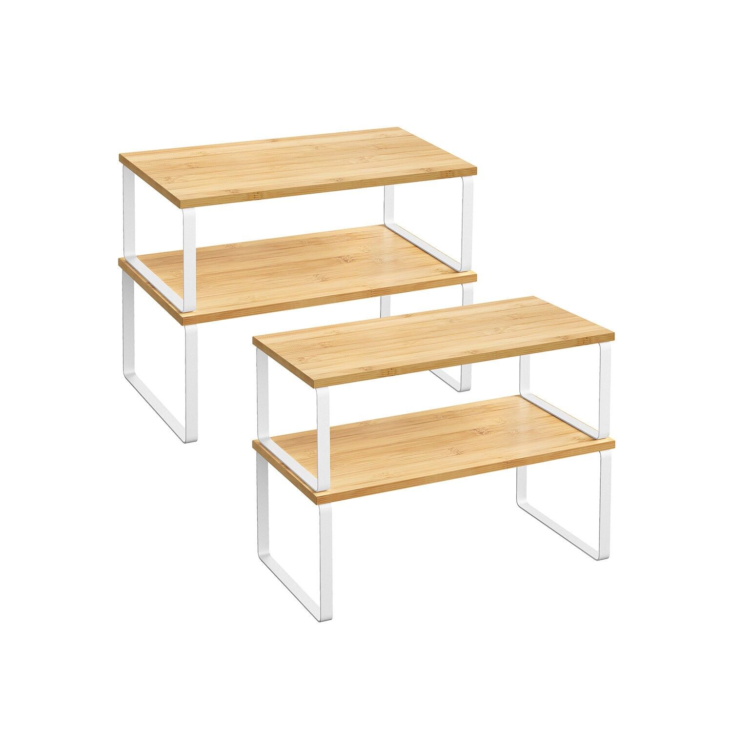 Set di 4 mensole da cucina, estensibili, bianco nuvola-beige naturale, 19.5×39.7×15.5 cm (P x L x A). Dimensioni del ripiano piccolo: 18.5×39.Dimensioni: 7 x 13.6 cm