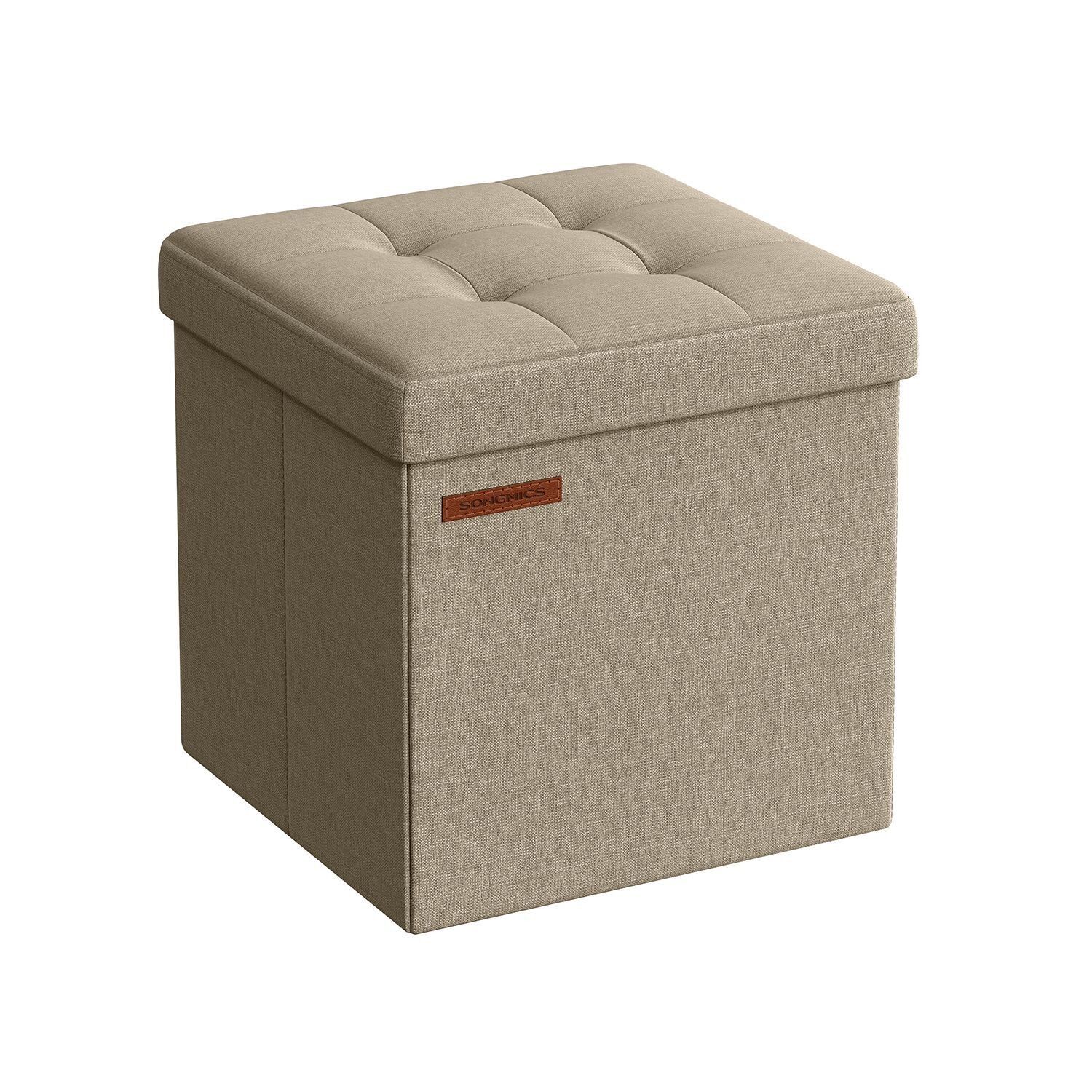 Klapphocker mit Stauraum 30 x 30 cm camelbraun