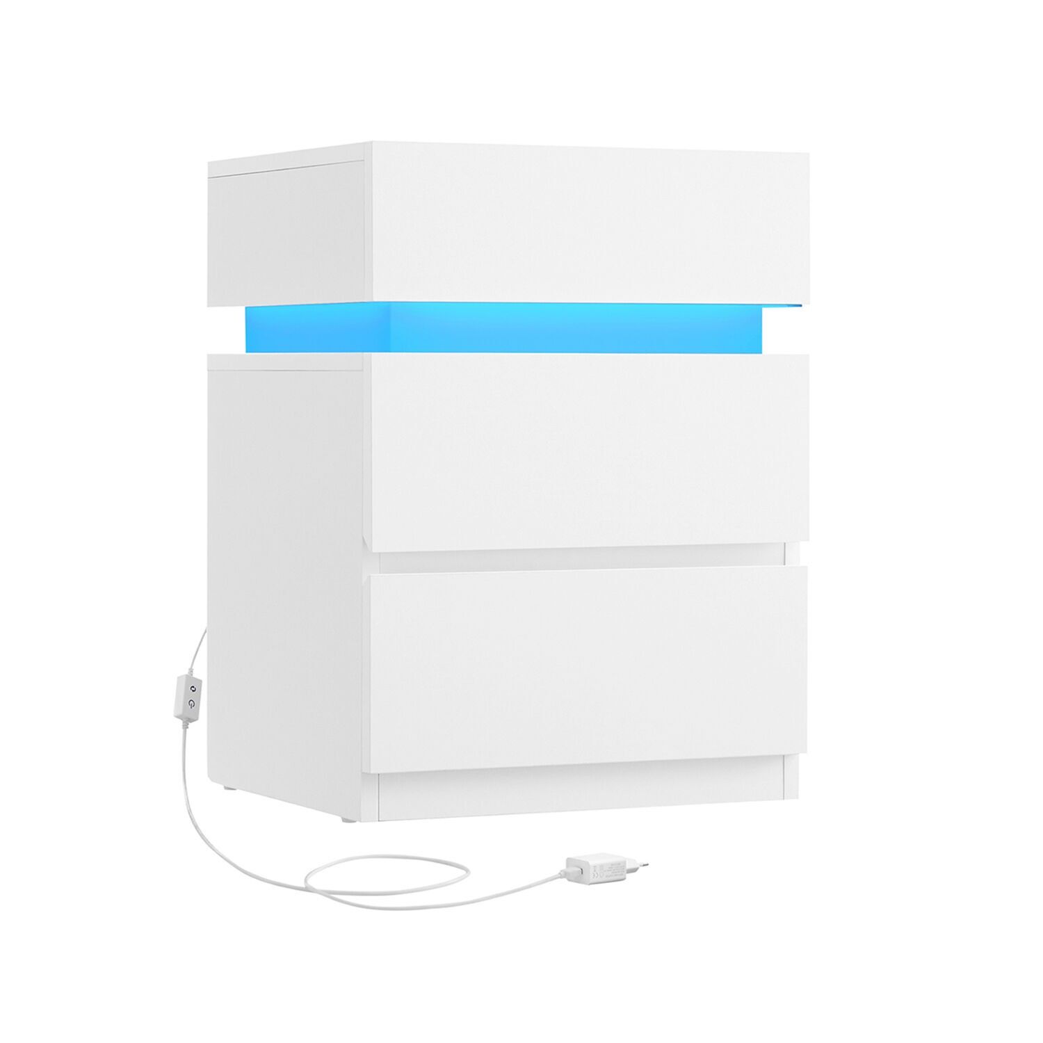 Nachttisch mit LED-Beleuchtung, 33.5 x 40 x 55 cm