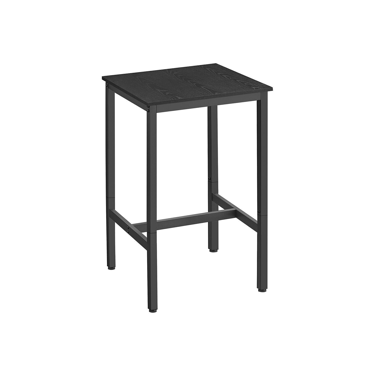 Table de bar avec structure en acier 60 x 60 x 92 cm ébène-noir