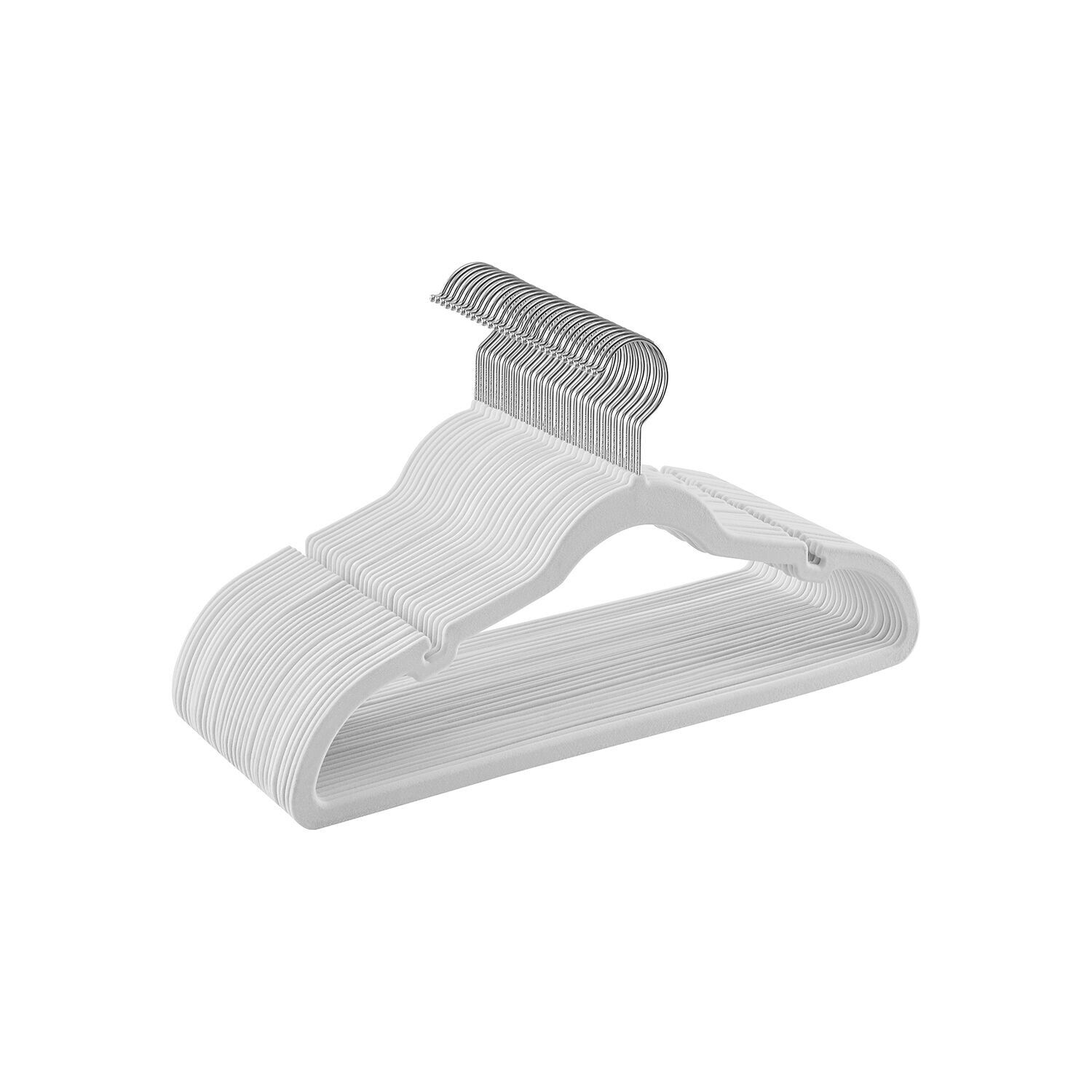 Cintres en velours, 30 pièces, blanc, 43 x 0.6 x 22 cm