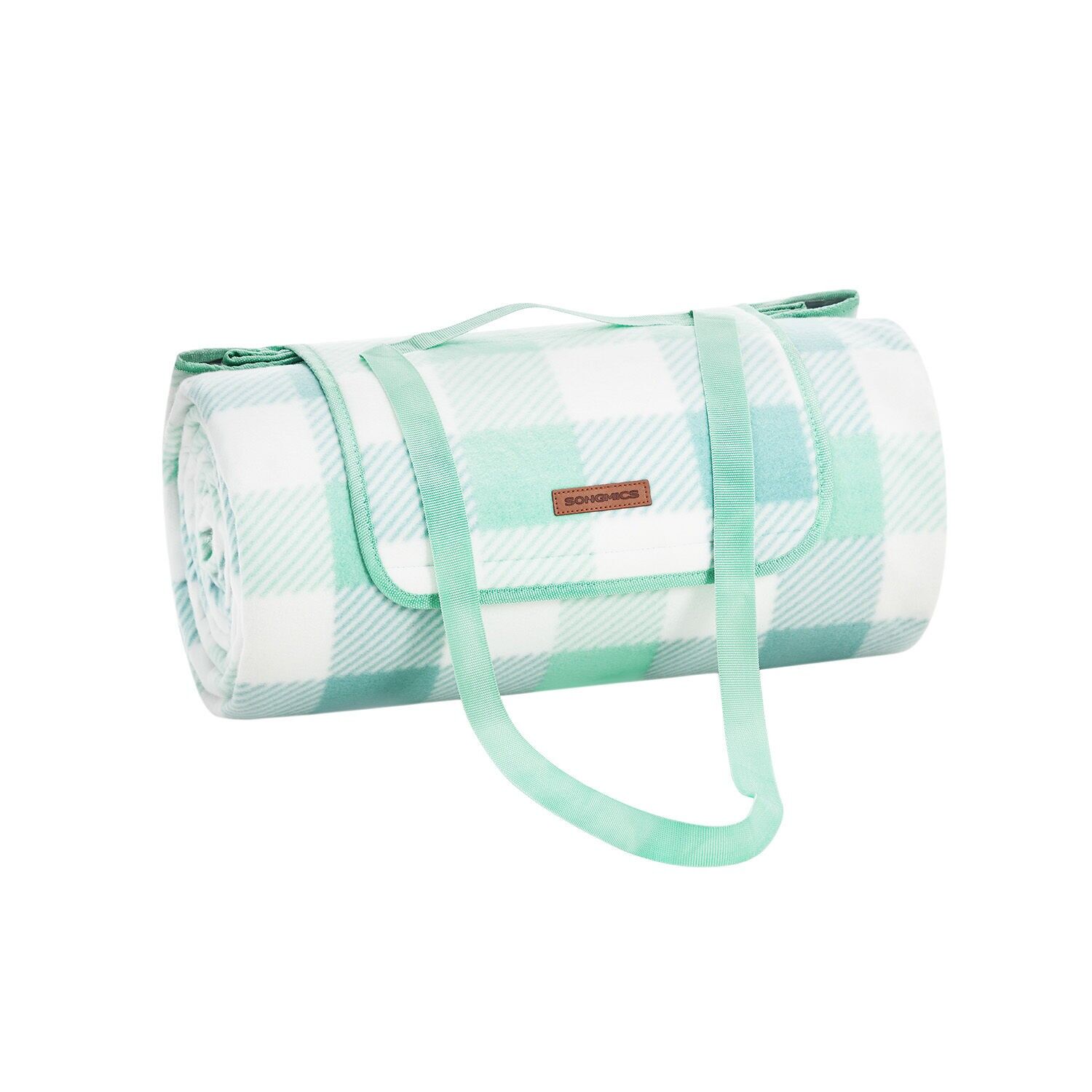 Manta de picnic 300 x 200 cm impermeable verde-blanca