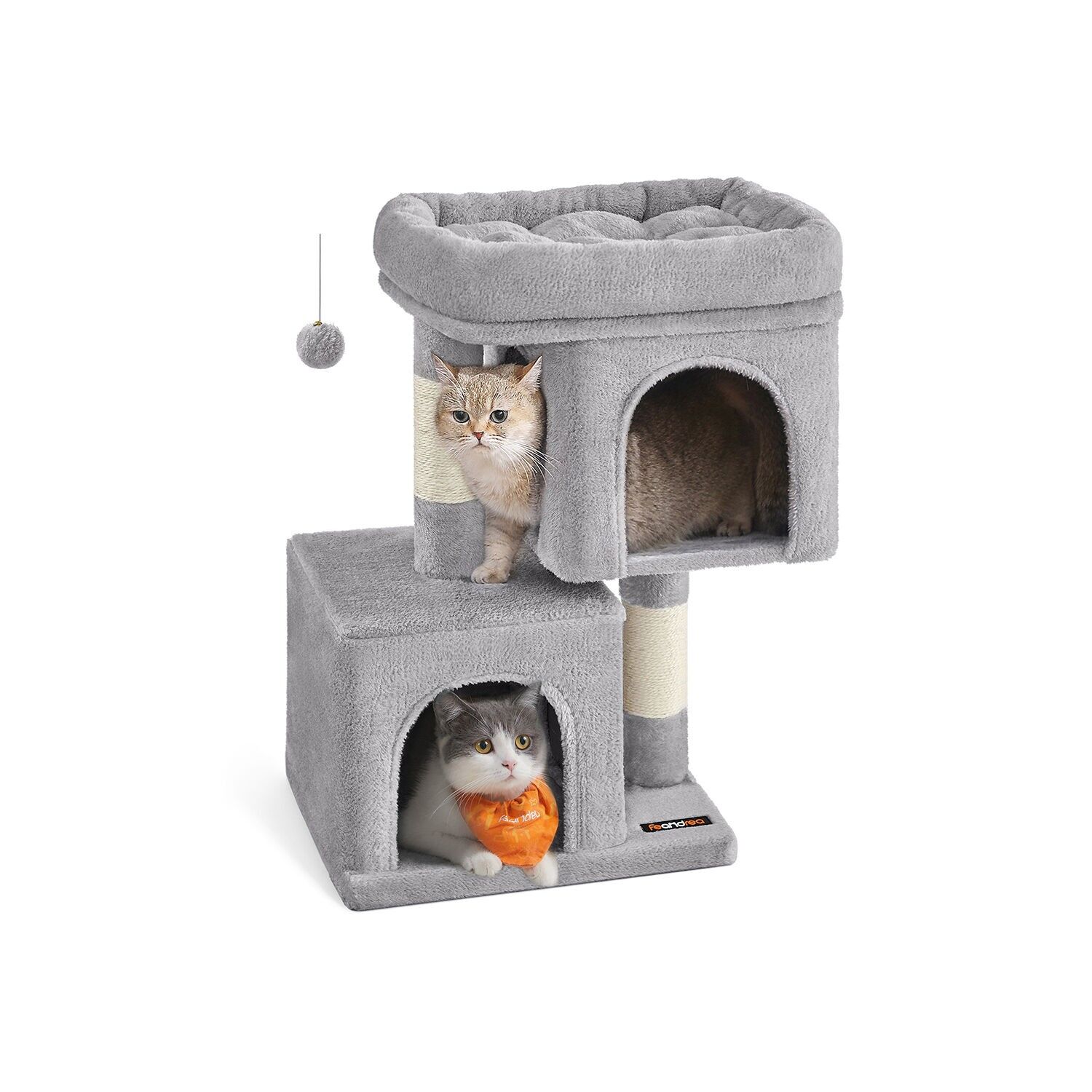 Árbol para gatos pequeño gris claro de 67 cm
