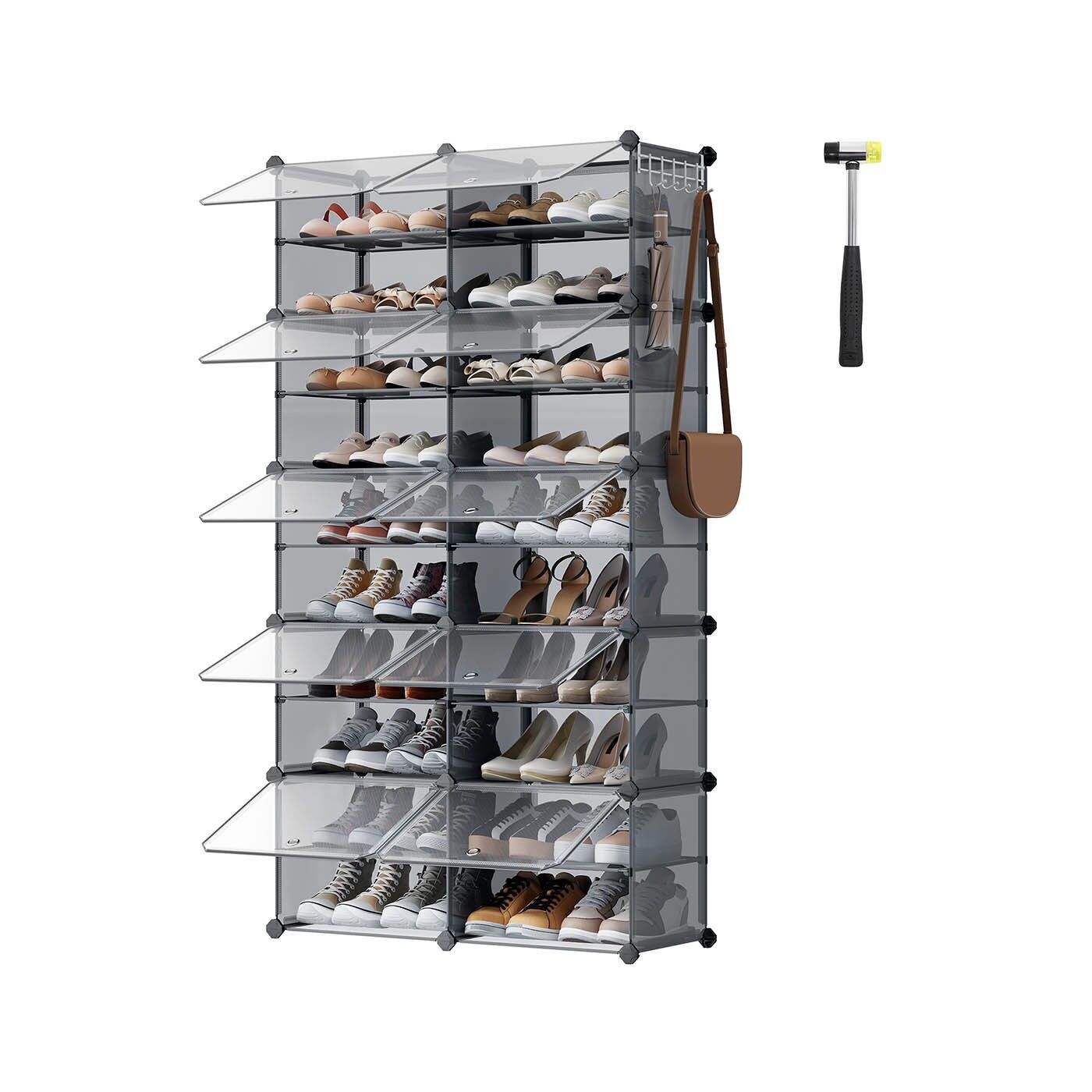 Zapatero con 10 compartimentos 30 x 40 x 30 cm por compartimento, gris pizarra