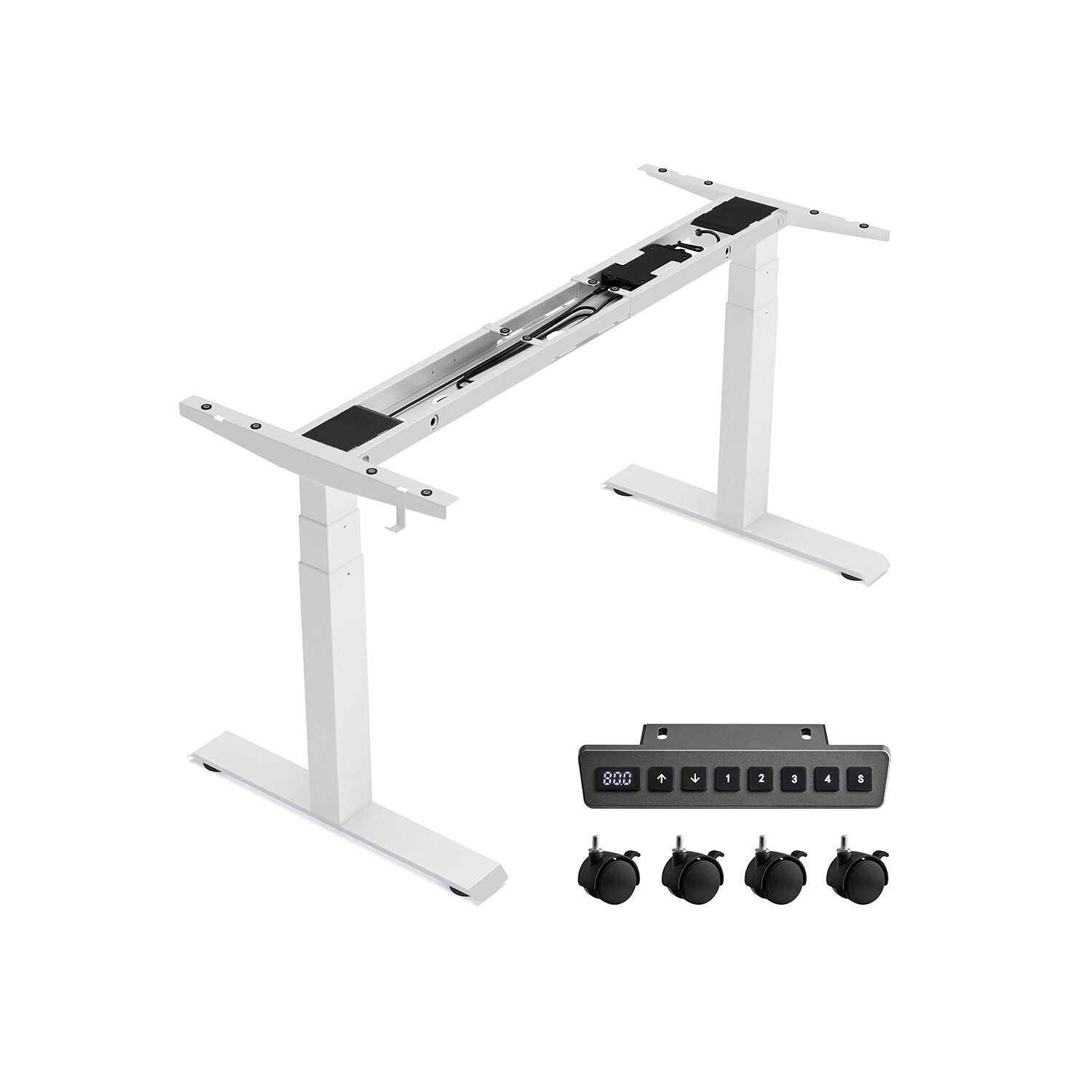 Elektrisch höhenverstellbarer Schreibtisch, 68 x (110-180) x (60-125) cm (T x B x H) Höhenverstellung (ohne Tischplatte): 60-125 cm