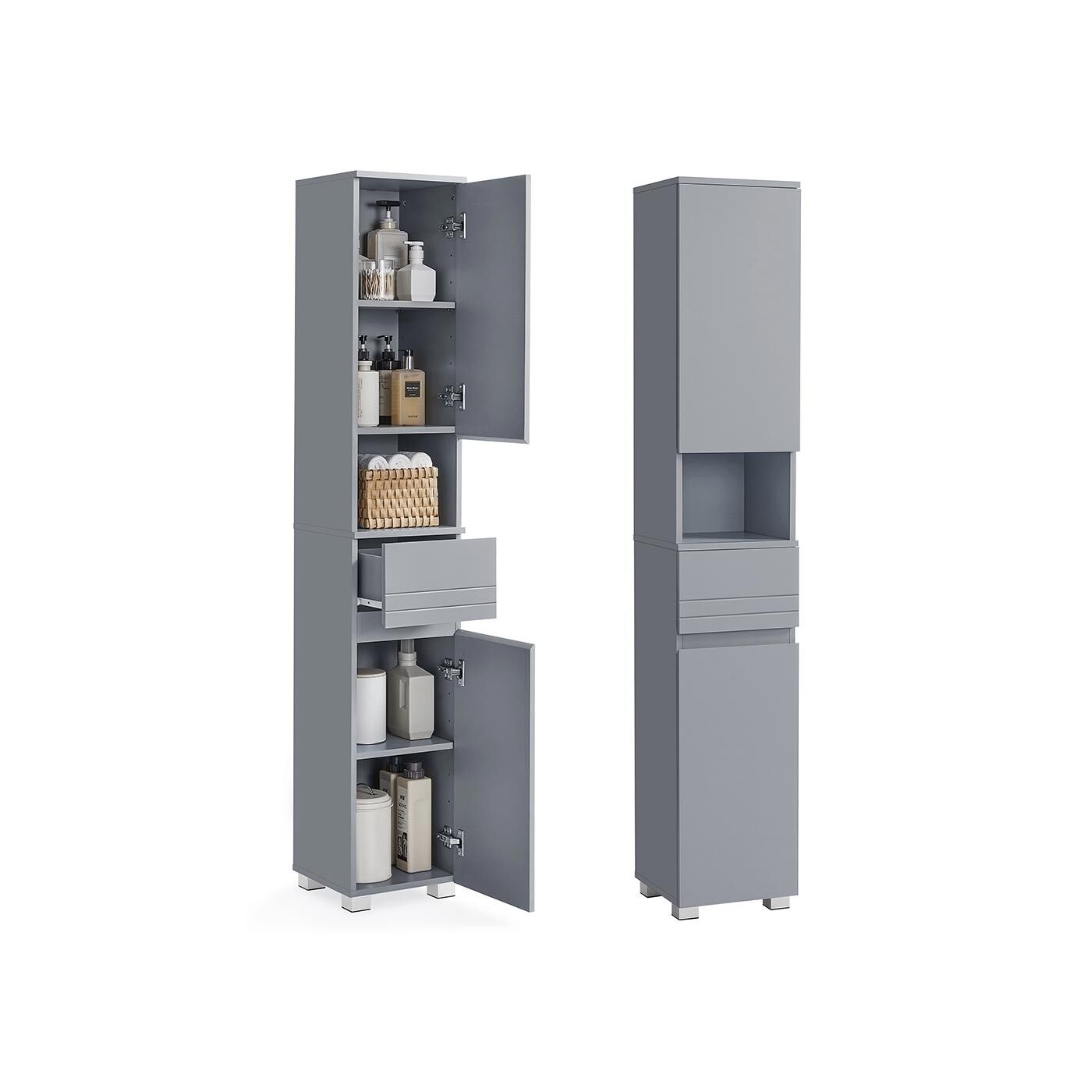 Meuble de salle de bain 30 x 30 x 170 cm gris mystique