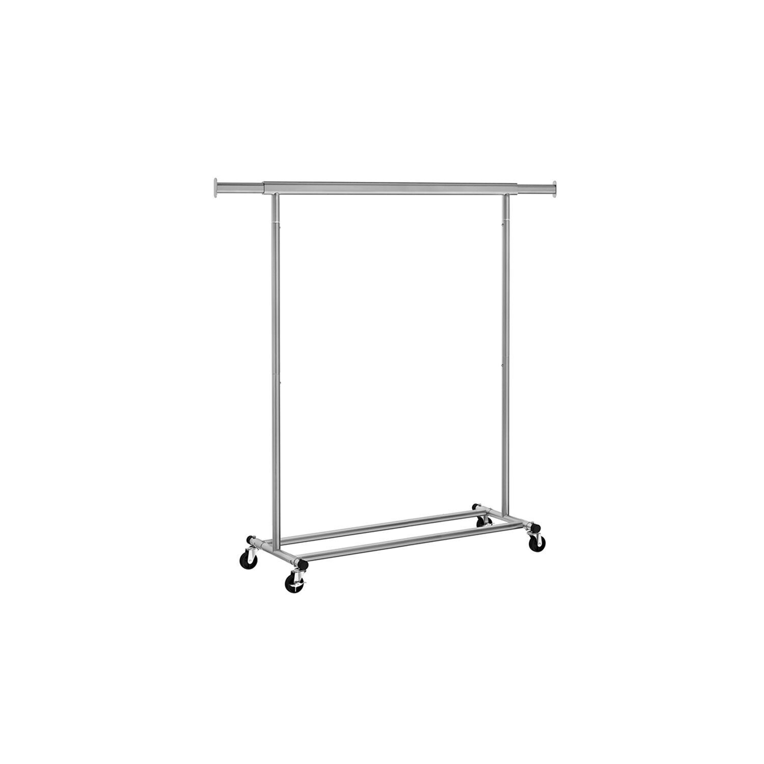 Portant à vêtements sur roulettes, capacité de charge jusqu'à 90 kg, gris tourterelle, 45.4 x (92-132) x 160 cm