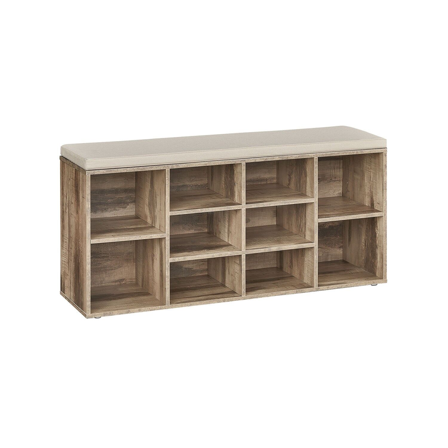 Zapatero con asiento 30x104x48 cm marrón camel