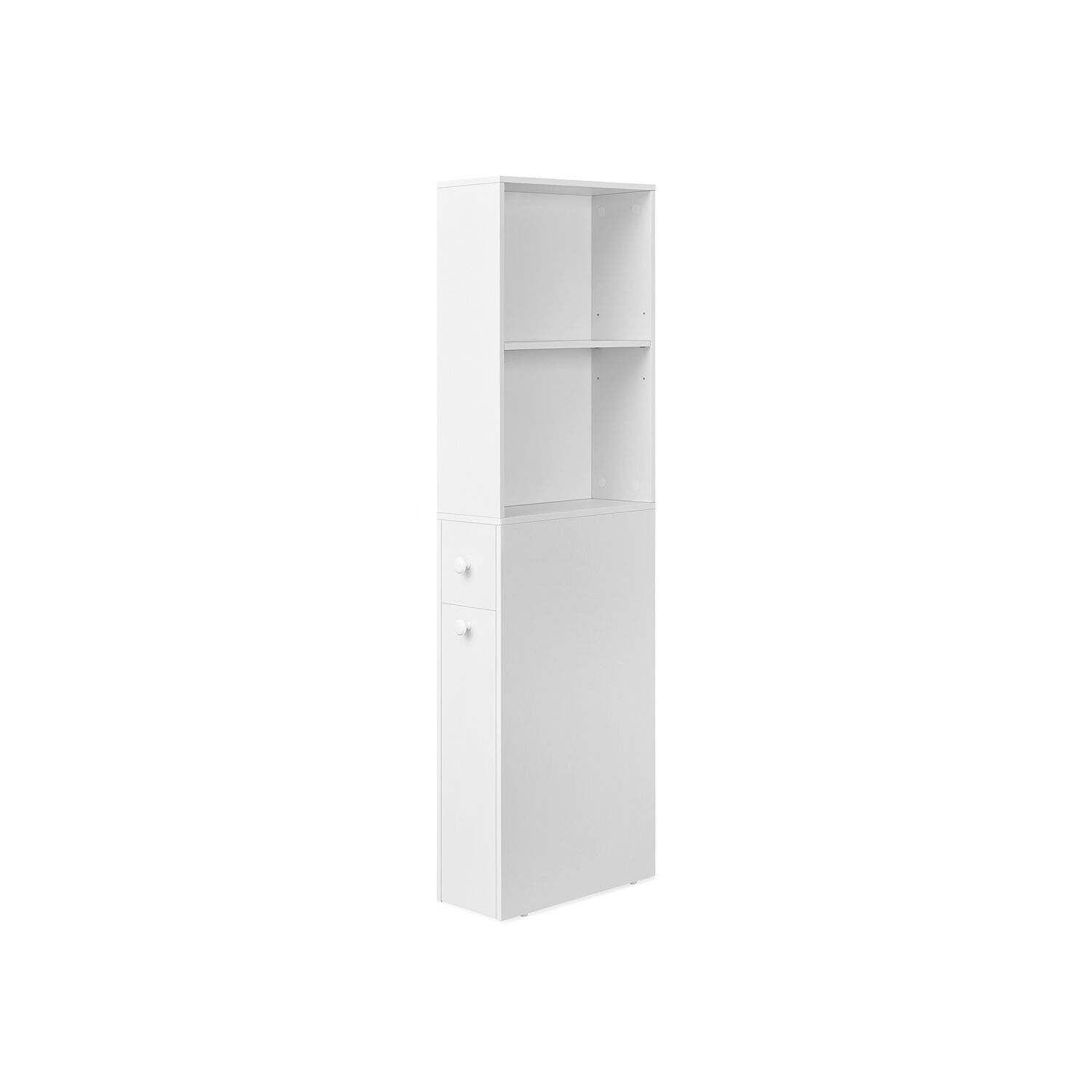 Mueble de baño alto estrecho clásico blanco, 40x18x134.4cm