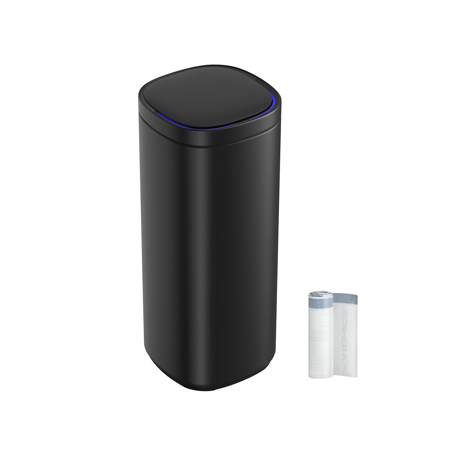 Poubelle de cuisine avec détecteur de mouvement 50 L noire, 30 x 30 x 74.6 cm (L x l x H) Hauteur totale (avec couvercle ouvert) : 98 cm