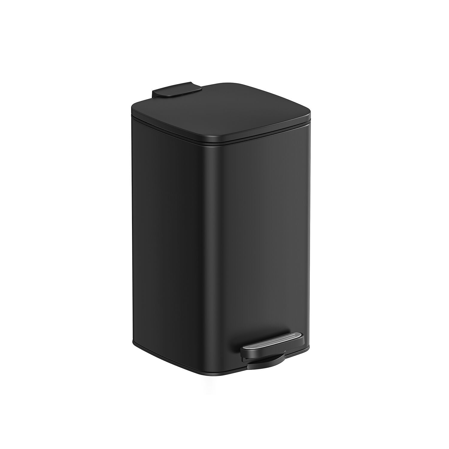 Papelera para cosméticos con pedal y tapa, color negro, 23.9 x 19.3 x 33.5 cm (largo x ancho x alto) Altura total (con tapa abierta): 52.2 cm Dimensiones del cubo interior: 19.3x19.1 x 29.3 centímetros