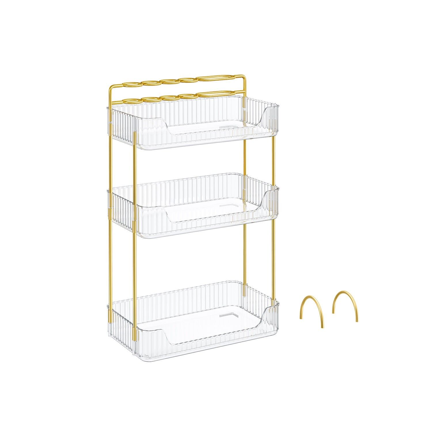 Organizador de maquillaje rectangular idea de regalo transparente, 30.5x16.8 x 48 centímetros