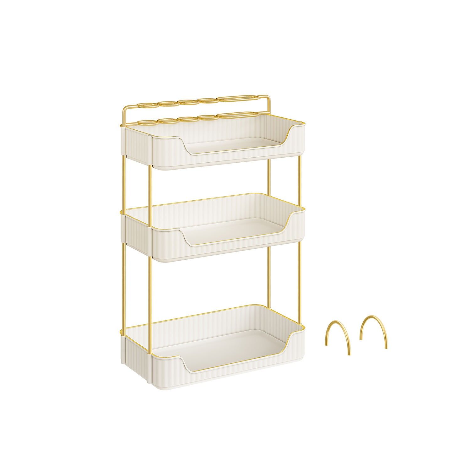 Organizador de maquillaje rectangular idea de regalo color blanco nube, 30.5x16.8 x 48 centímetros