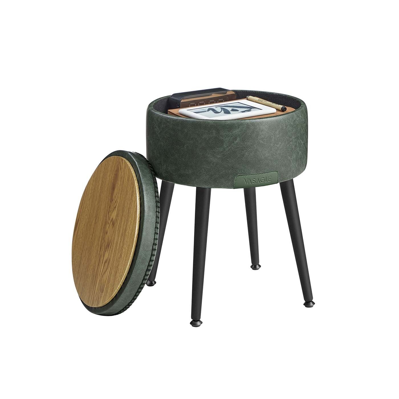 EKHO Collection - Round Stool Dressing Table Stool Ottoman, 38.2 x 44.4 cm (Ø x H) - Seat size: Ø 32 cm
