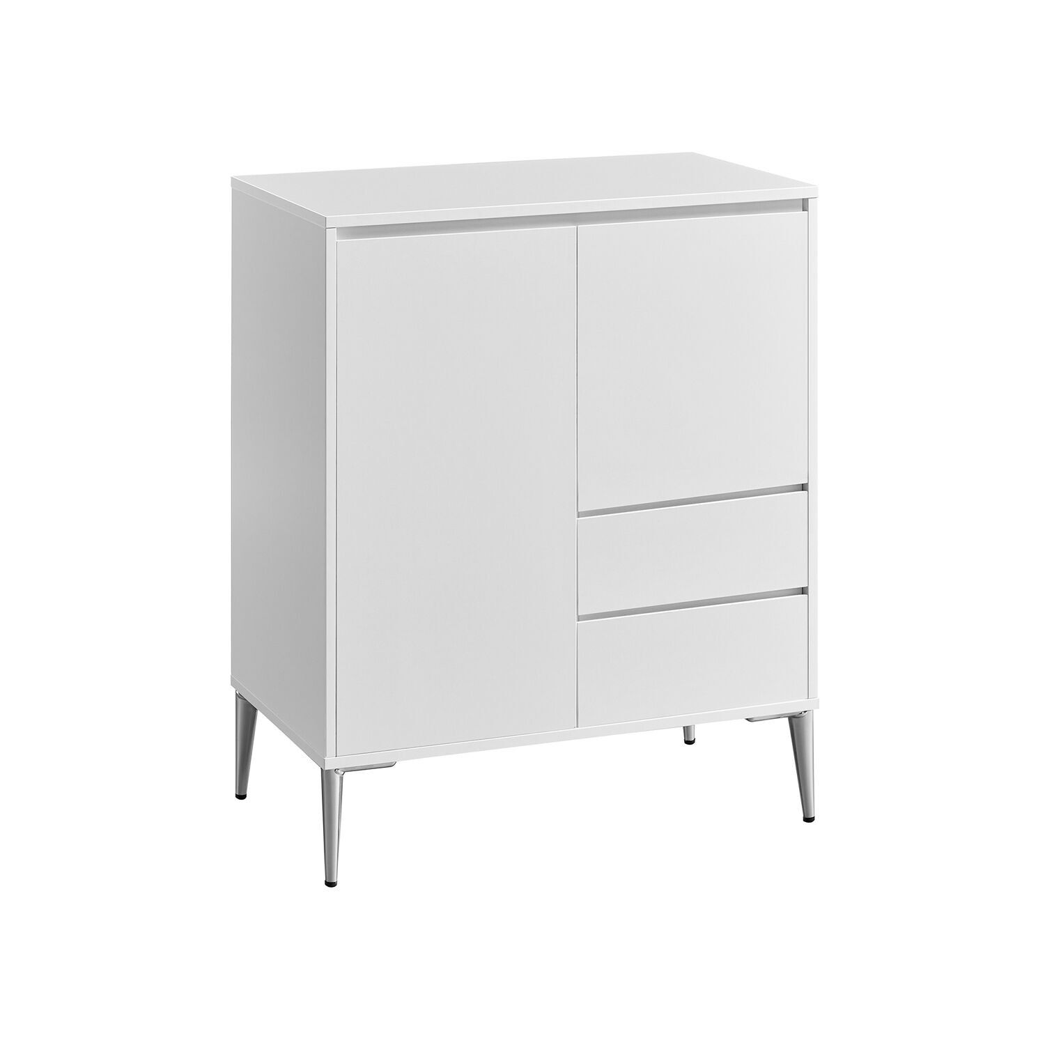 Mueble de almacenaje 2 cajones moderno blanco nube, 40x70x85 cm