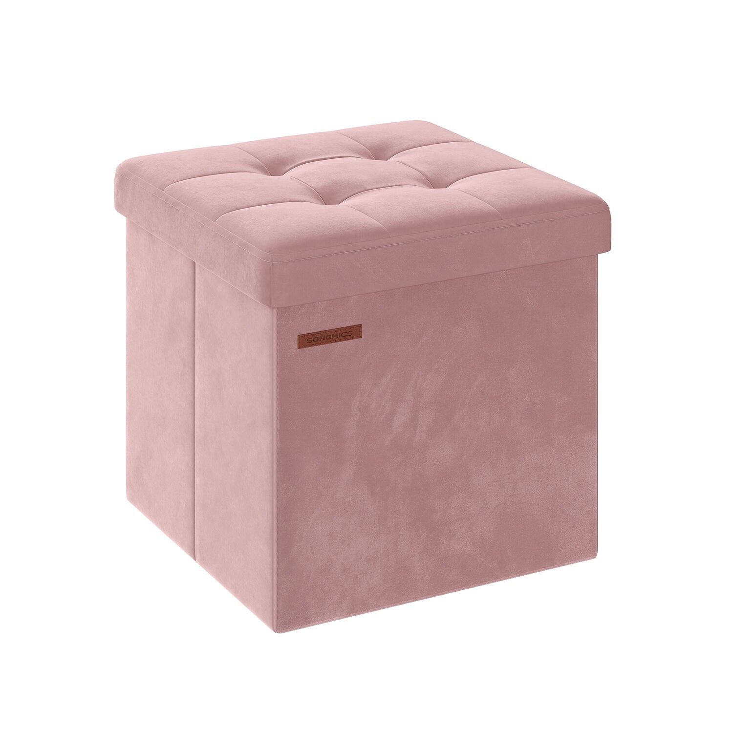 Banc de rangement pour couloir, rose pastel, 38 x 38 x 38 cm