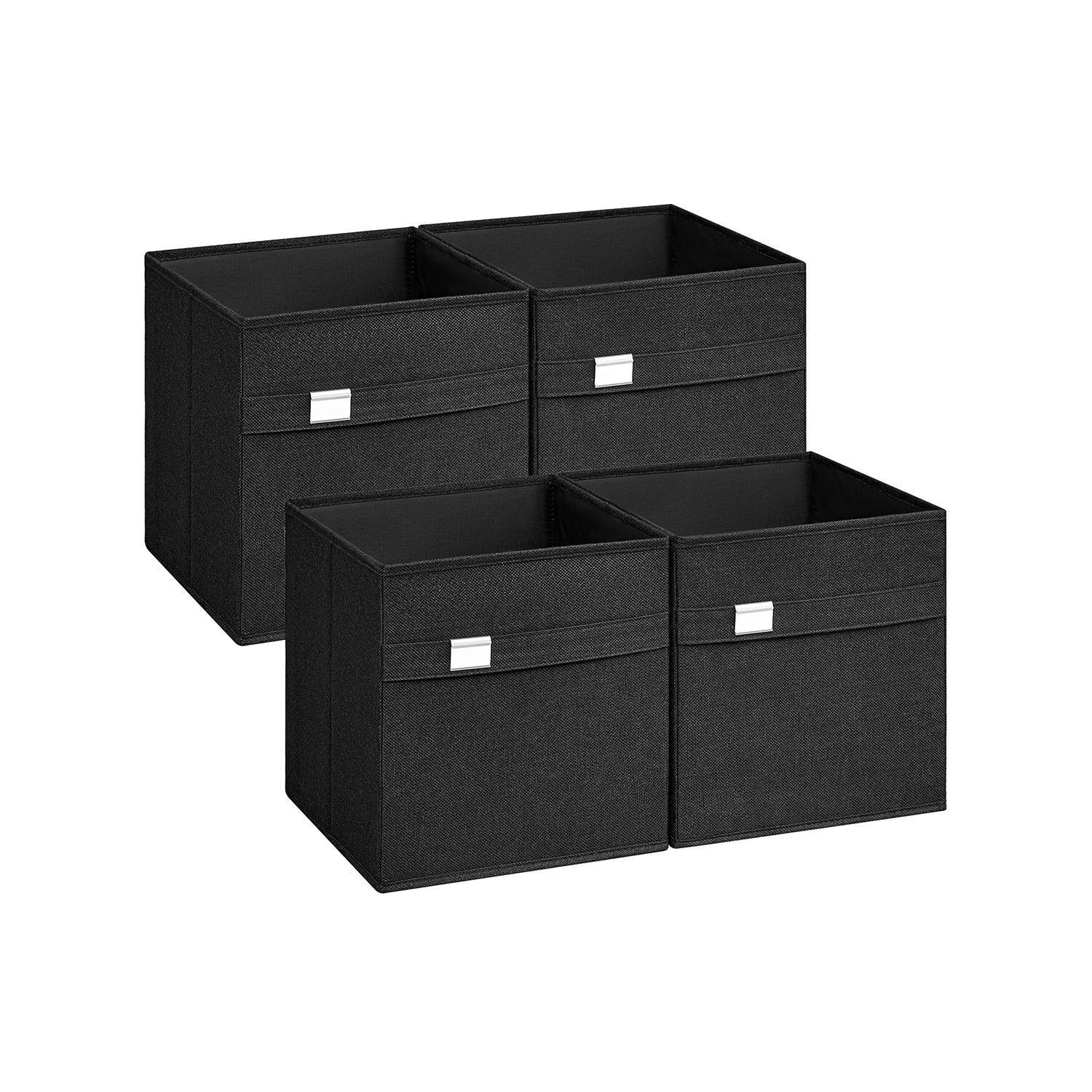 Coffret de rangement lot de 4 30 x 30 x 30 cm noir encre