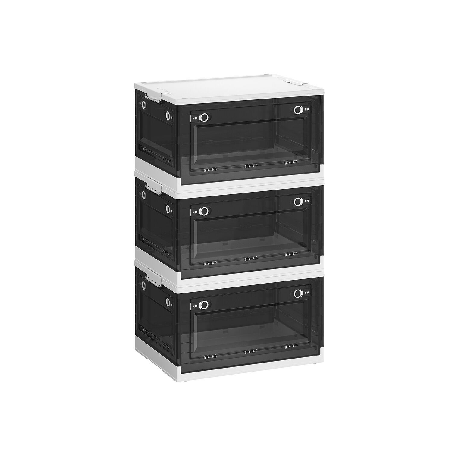 Storage box set of 3 with lid, 53 x 36 x 30 cm