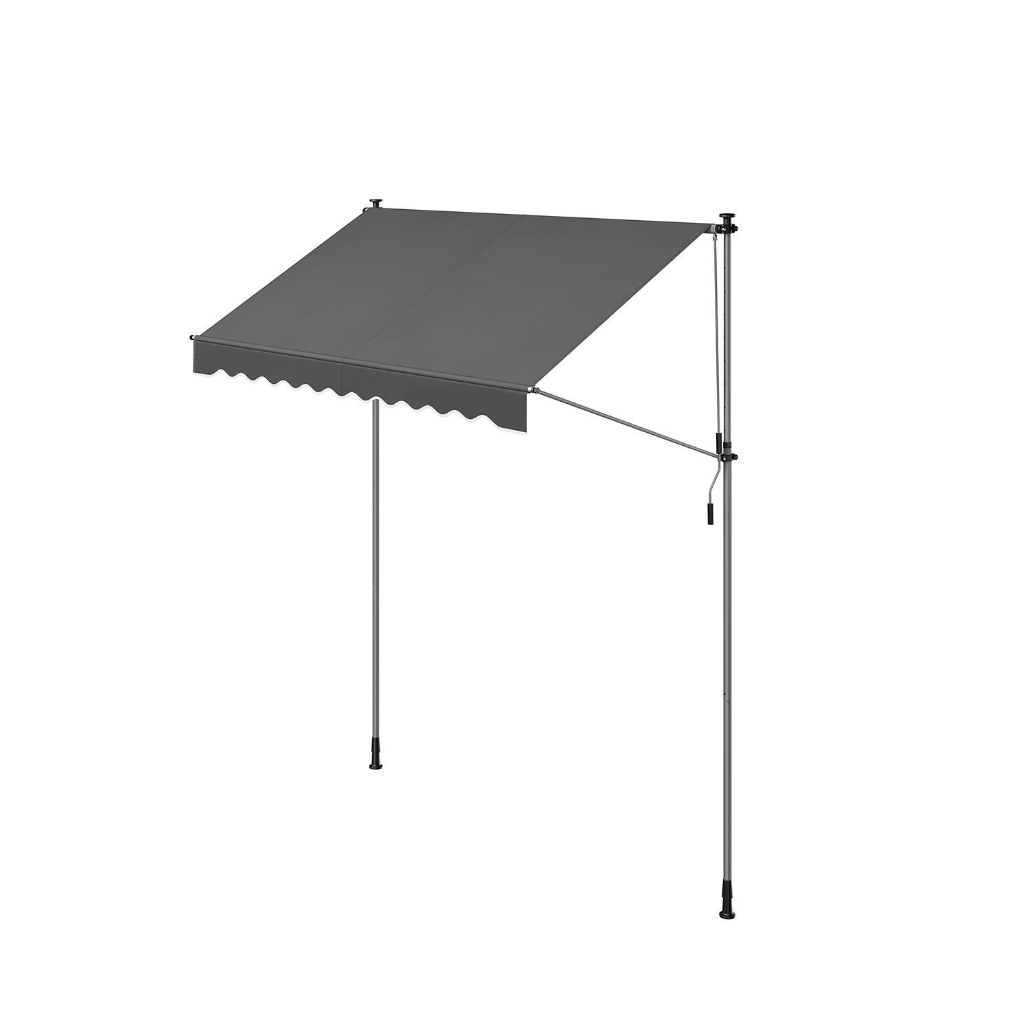 Clamp awning with hand crank 250 x 120 cm anthracite
