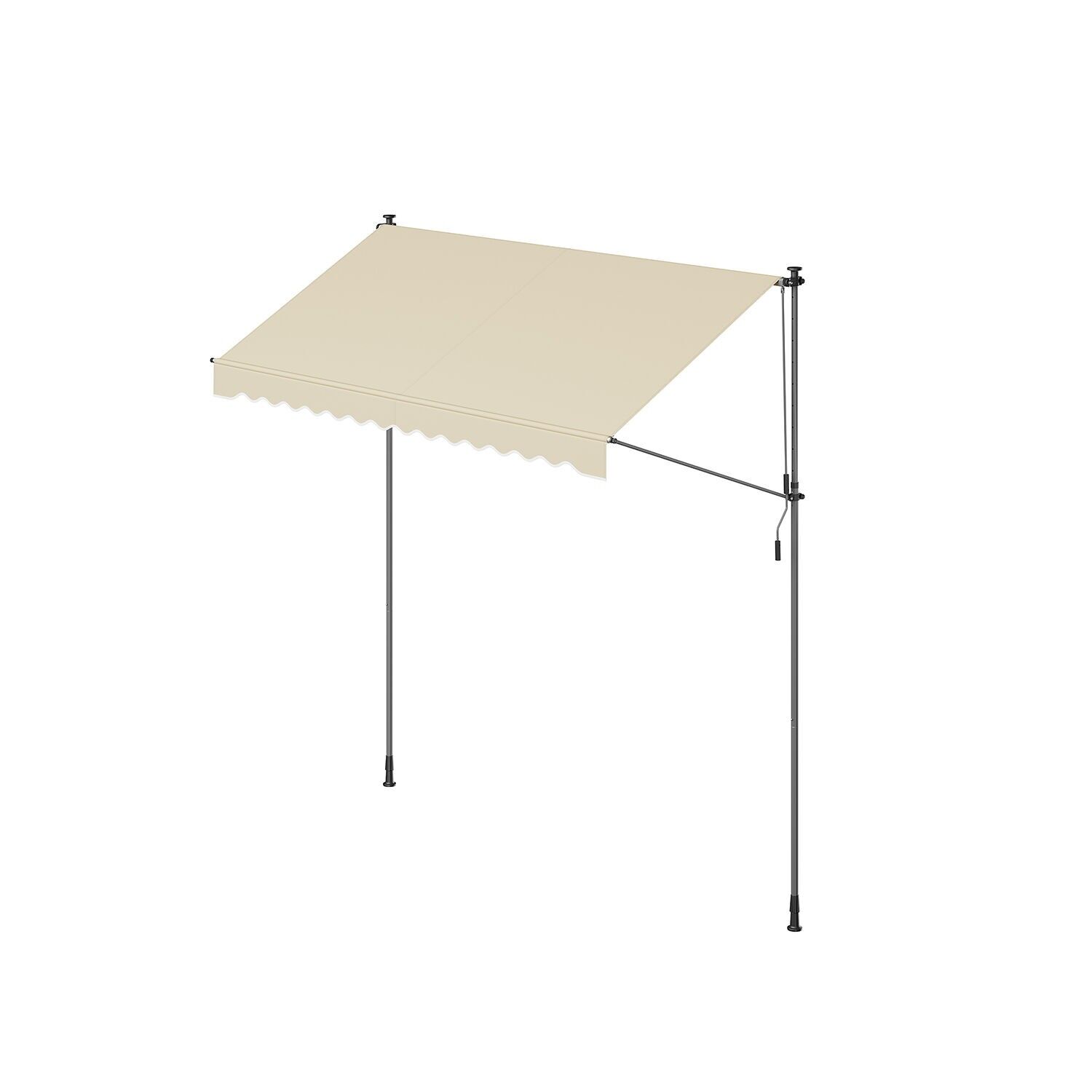 Clamp awning with hand crank 300 x 120 cm beige