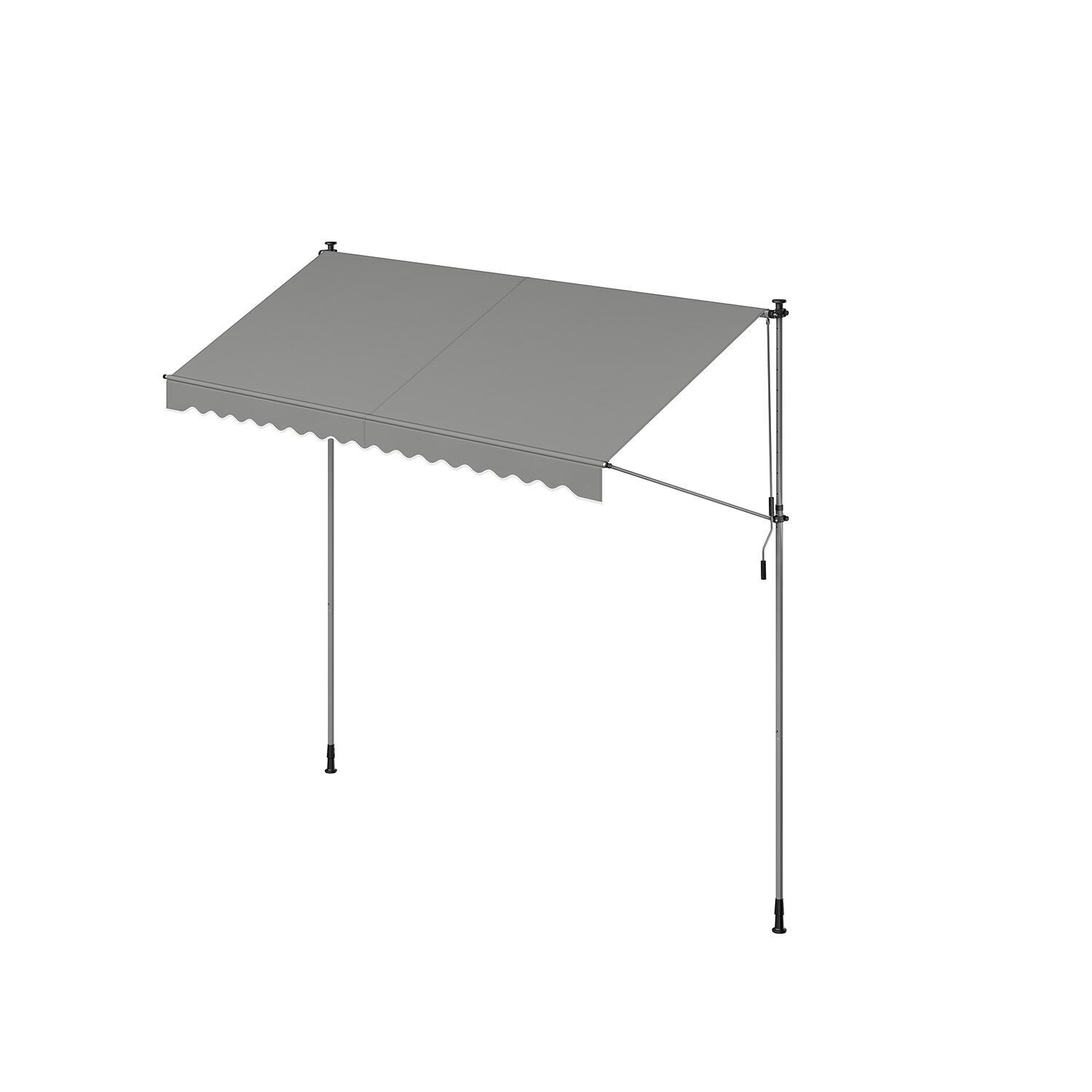 Clamp awning with hand crank 350 x 120 cm grey