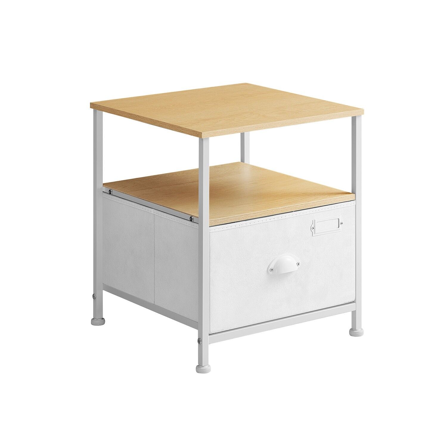 Bedside table with drawer and 2 shelves, 41 x 41 x 47 cm