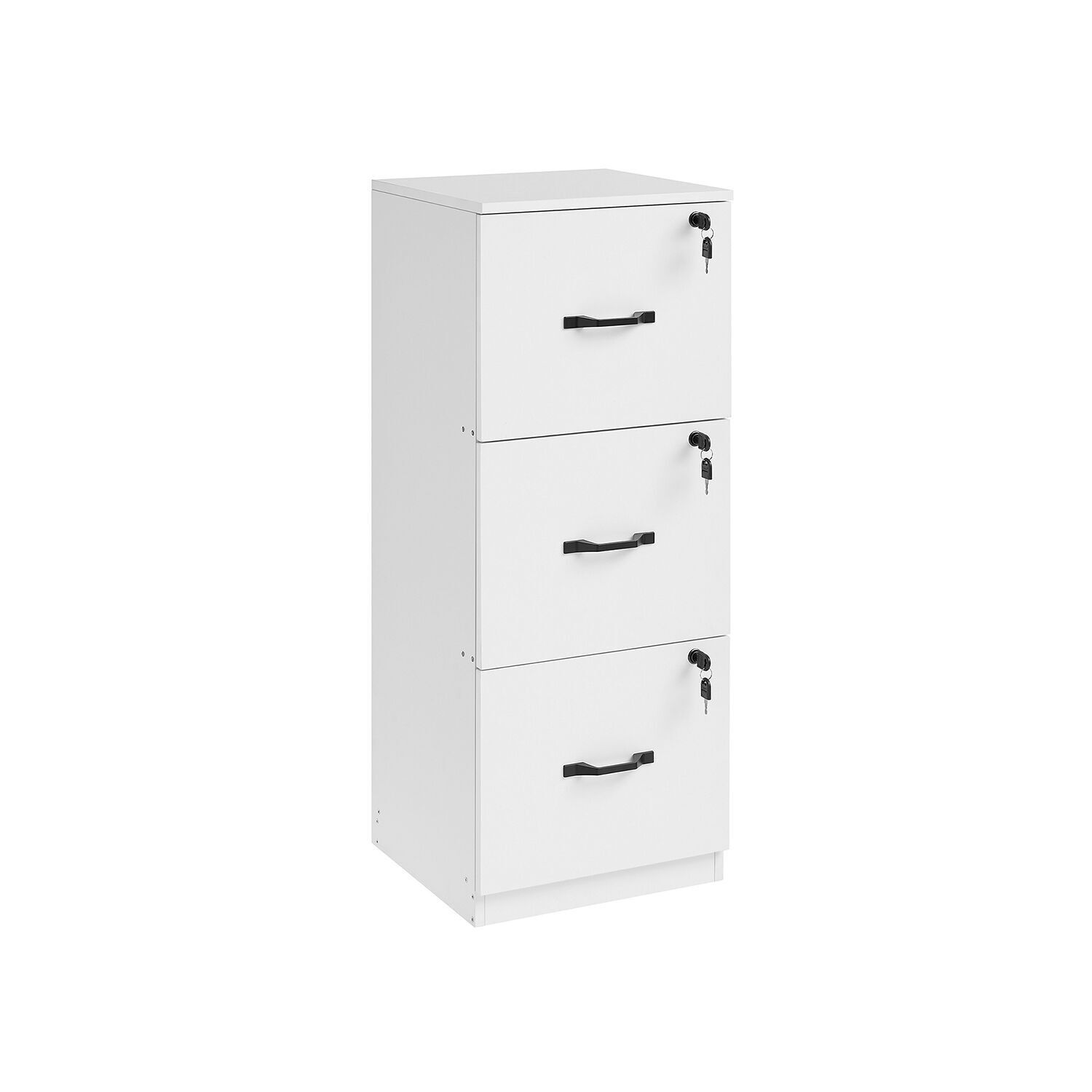 Filing cabinet with 3 lockable drawers, cloud white, 40 x 41 x 103 cm