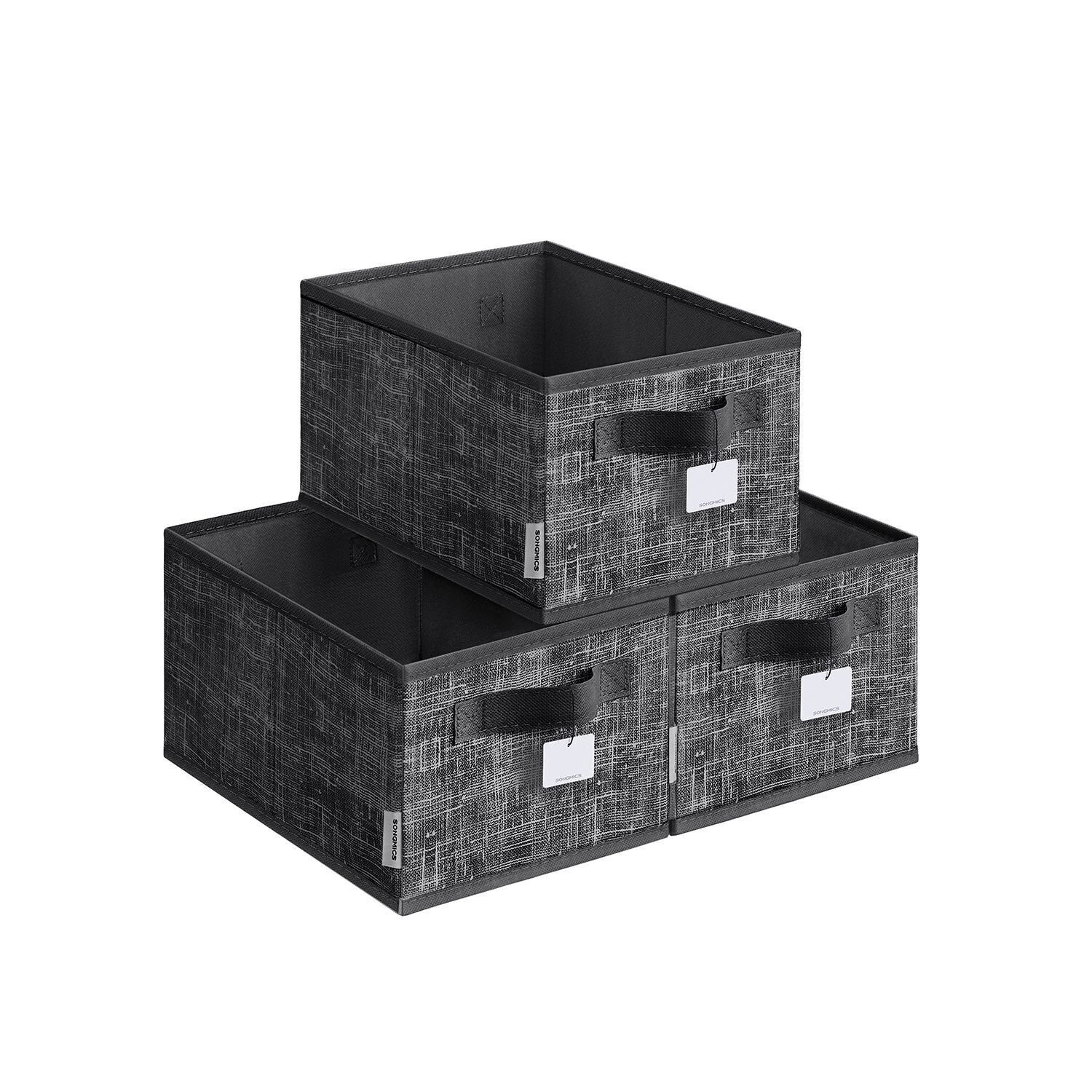 Coffret de rangement lot de 3 30 x 20 x 15 cm noir encre