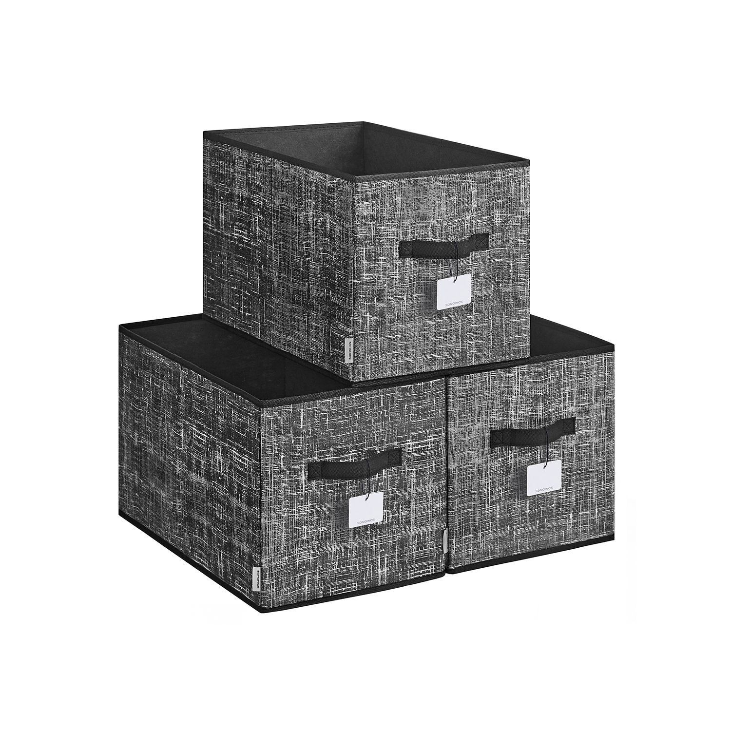 Coffret de rangement lot de 3 50 x 30 x 30 cm noir encre